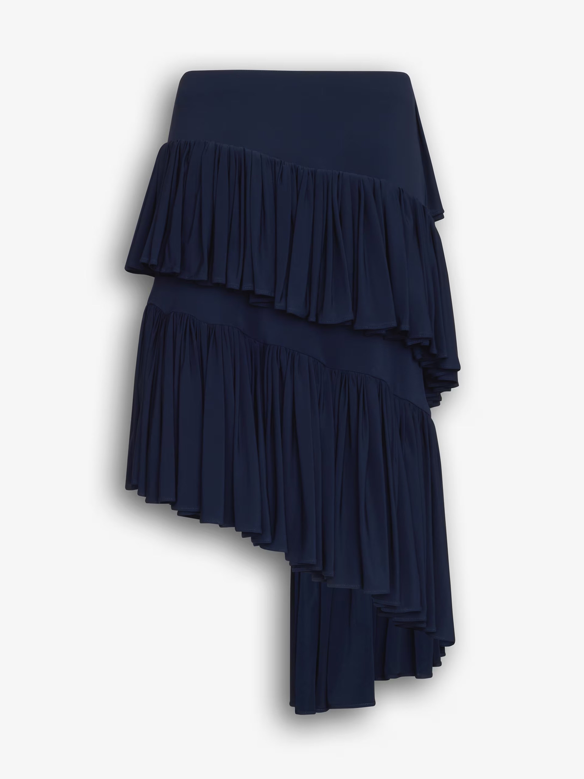 Alaia blue asymmetrical midi skirt