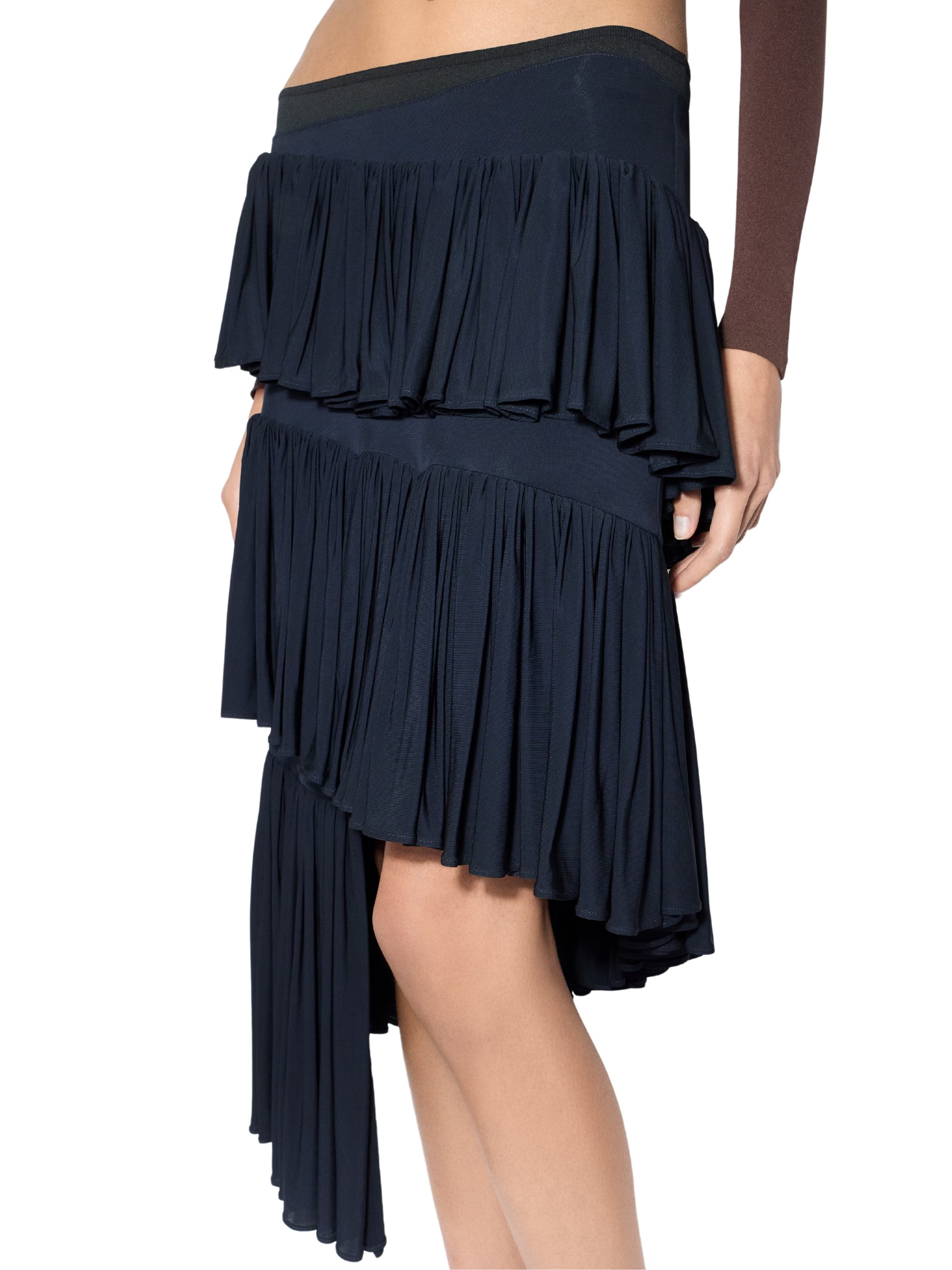 Alaia blue asymmetrical midi skirt