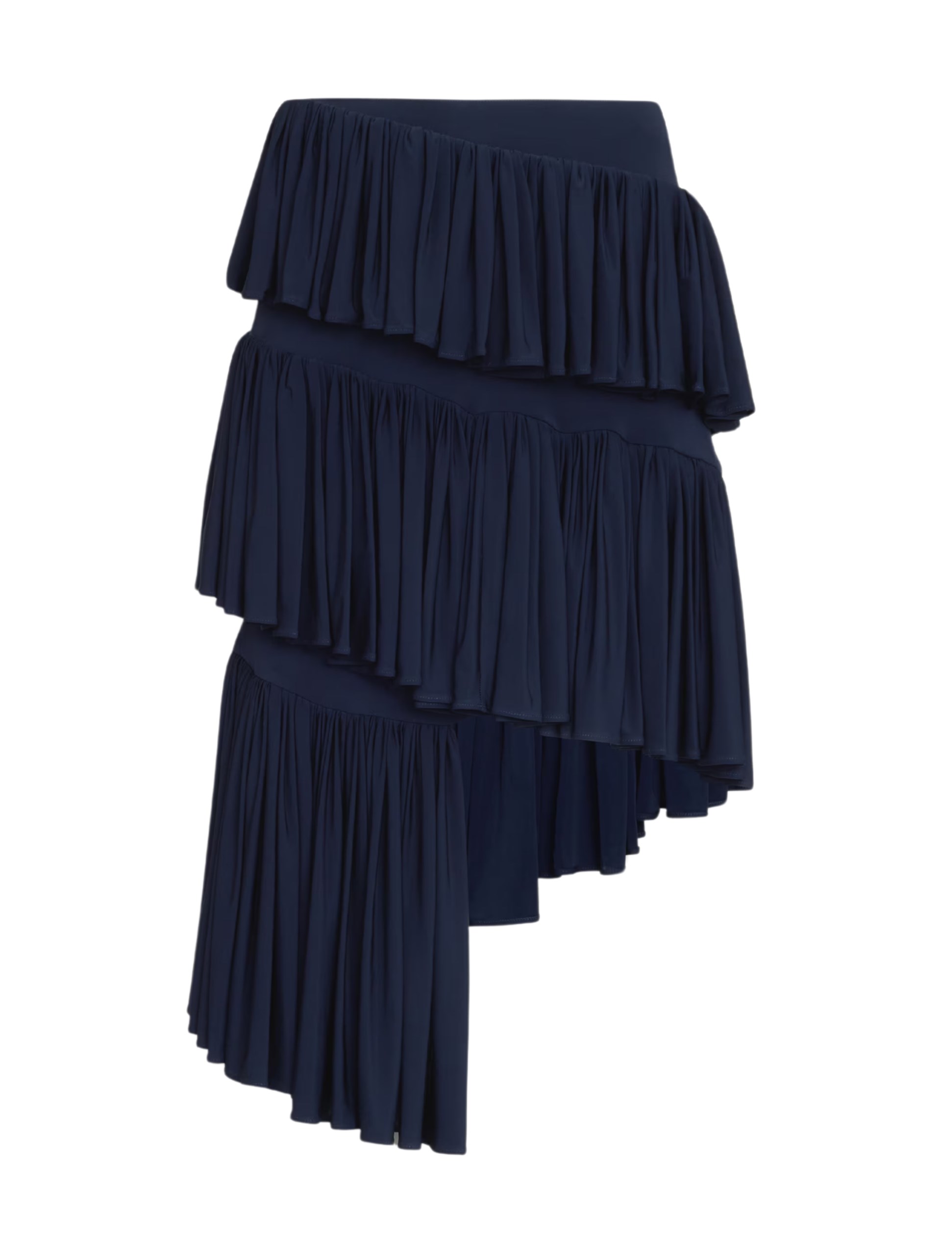 Alaia blue asymmetrical midi skirt