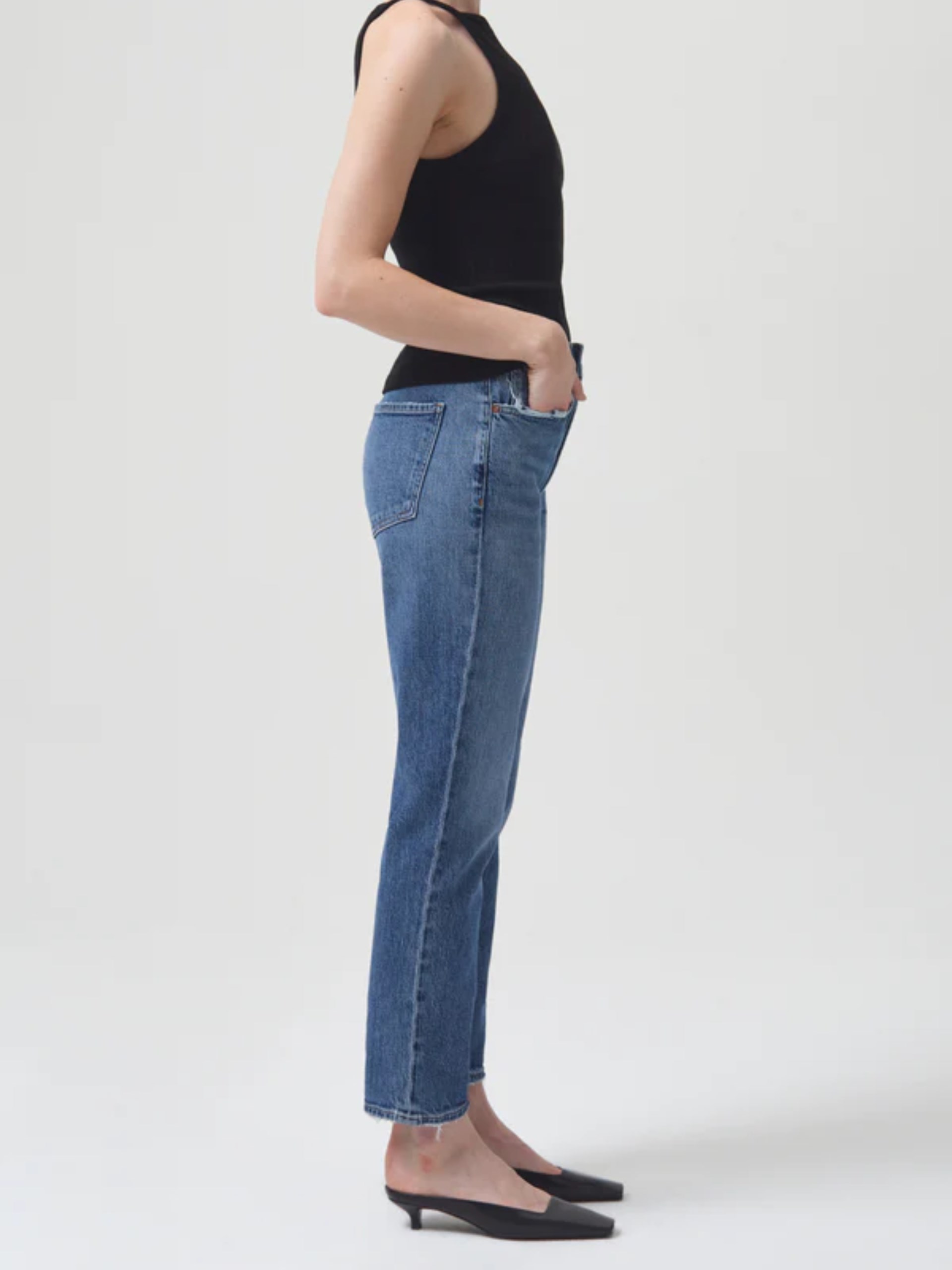 Agolde Riley blue high rise jeans