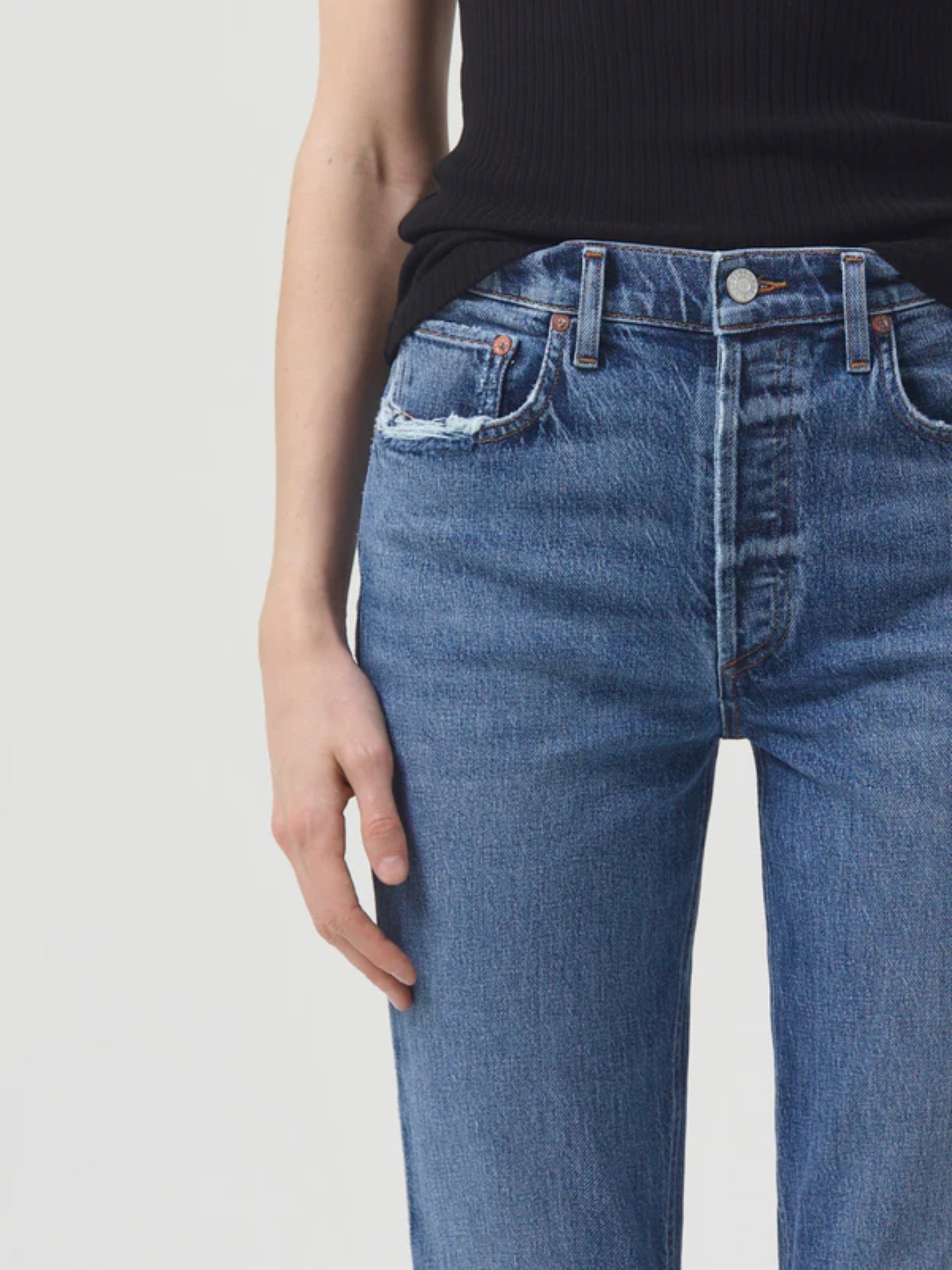 Agolde Riley blue high rise jeans