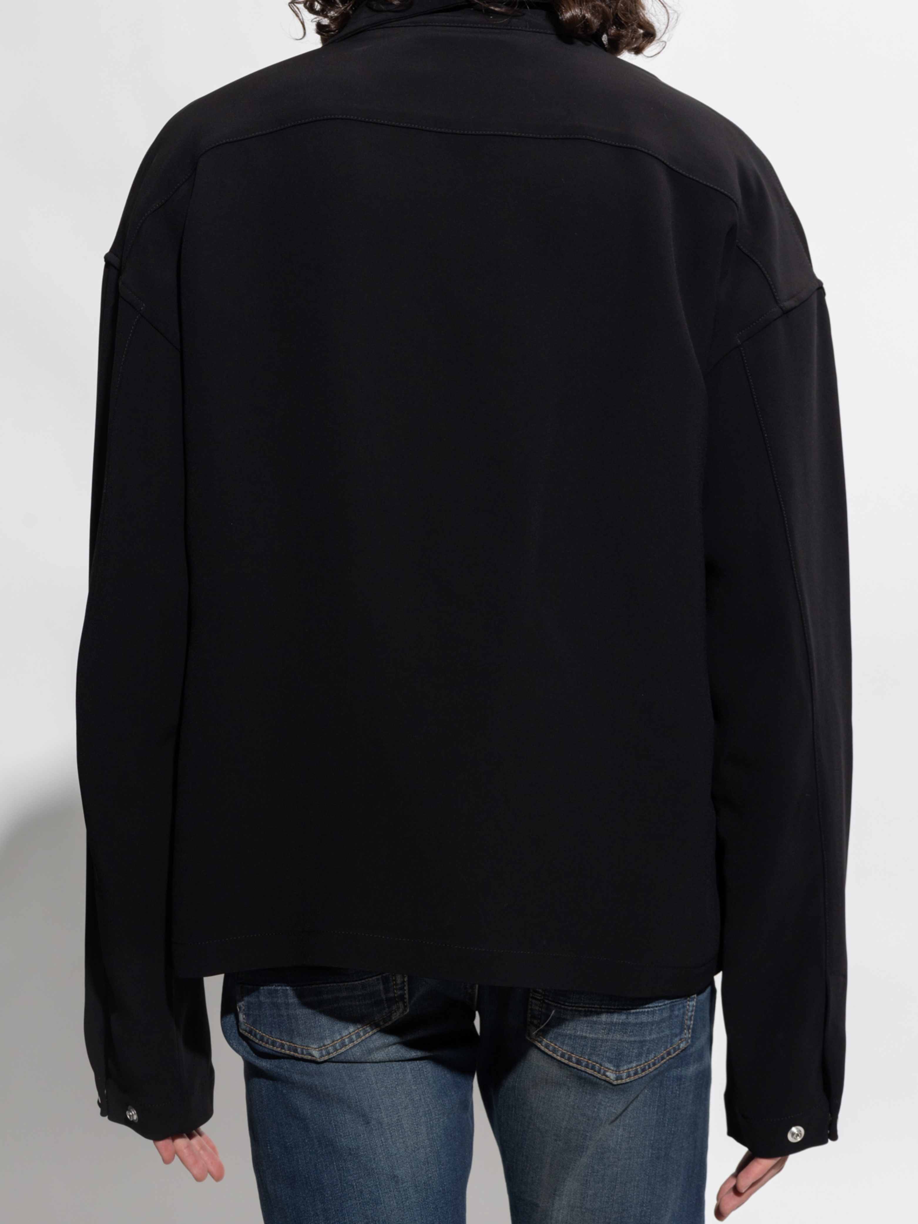 Alexander Mcqueen Black Stand Collar Jacket For Men