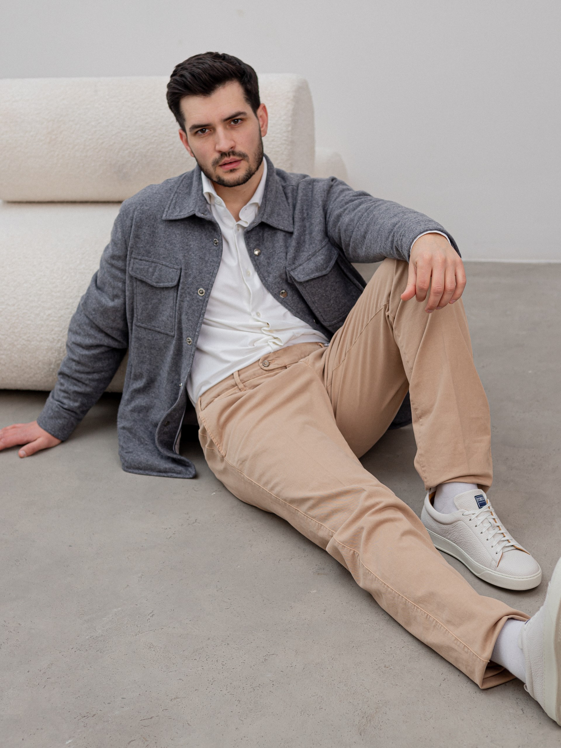 Fedeli Boston men's beige cotton chinos