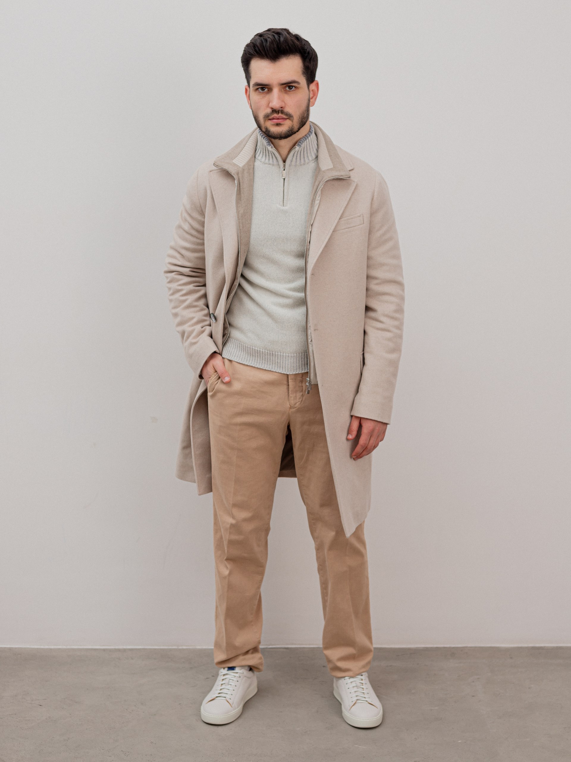 Fedeli Boston men's beige cotton chinos