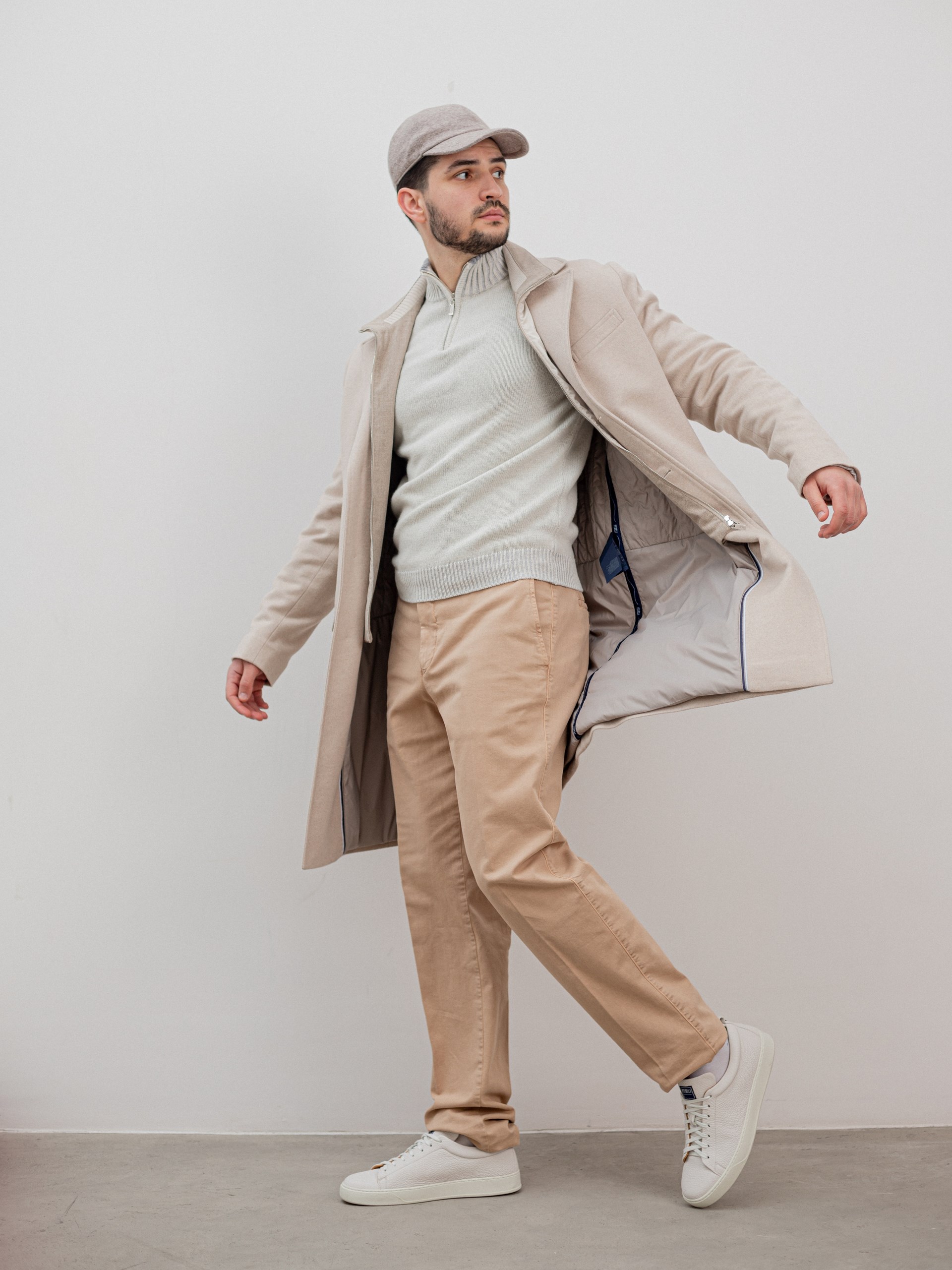 Fedeli Boston men's beige cotton chinos