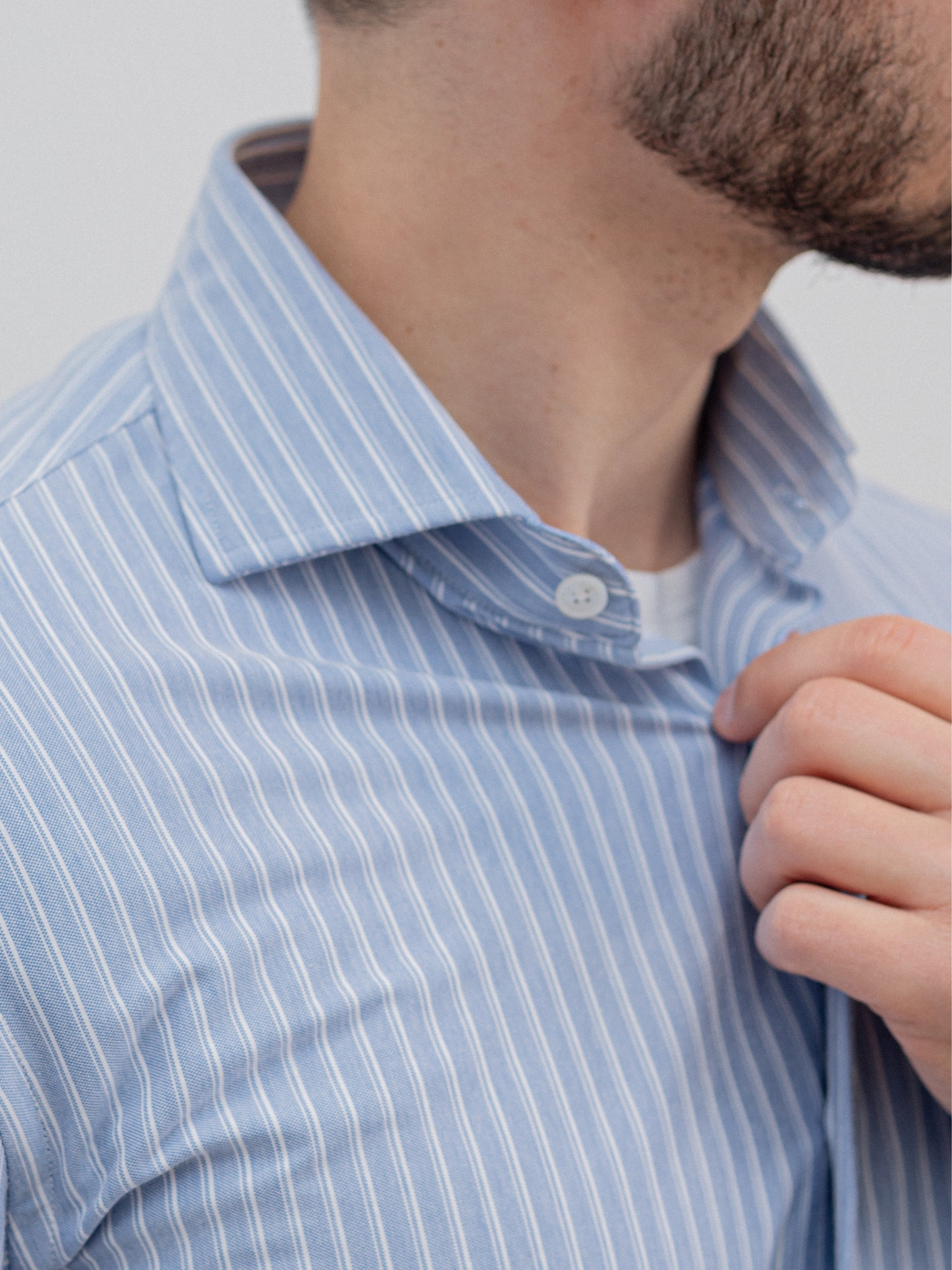 Fedeli Giorgio men's blue striped shirt