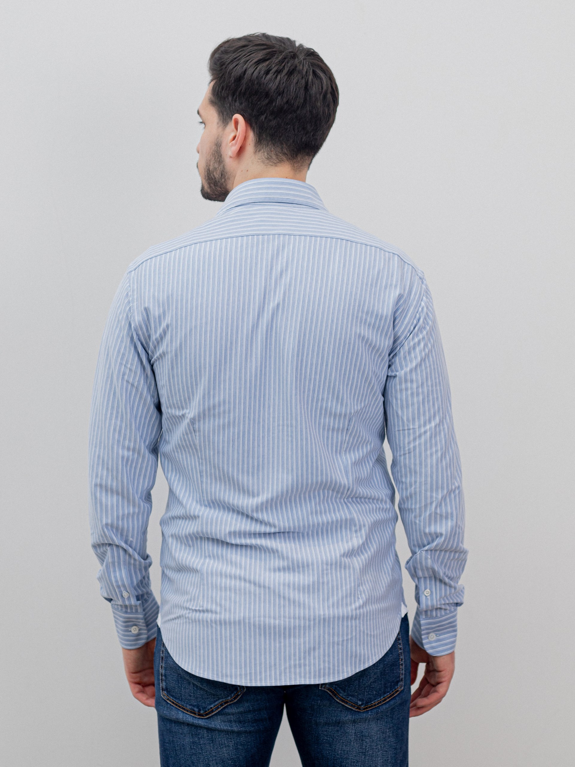 Fedeli Giorgio men's blue striped shirt