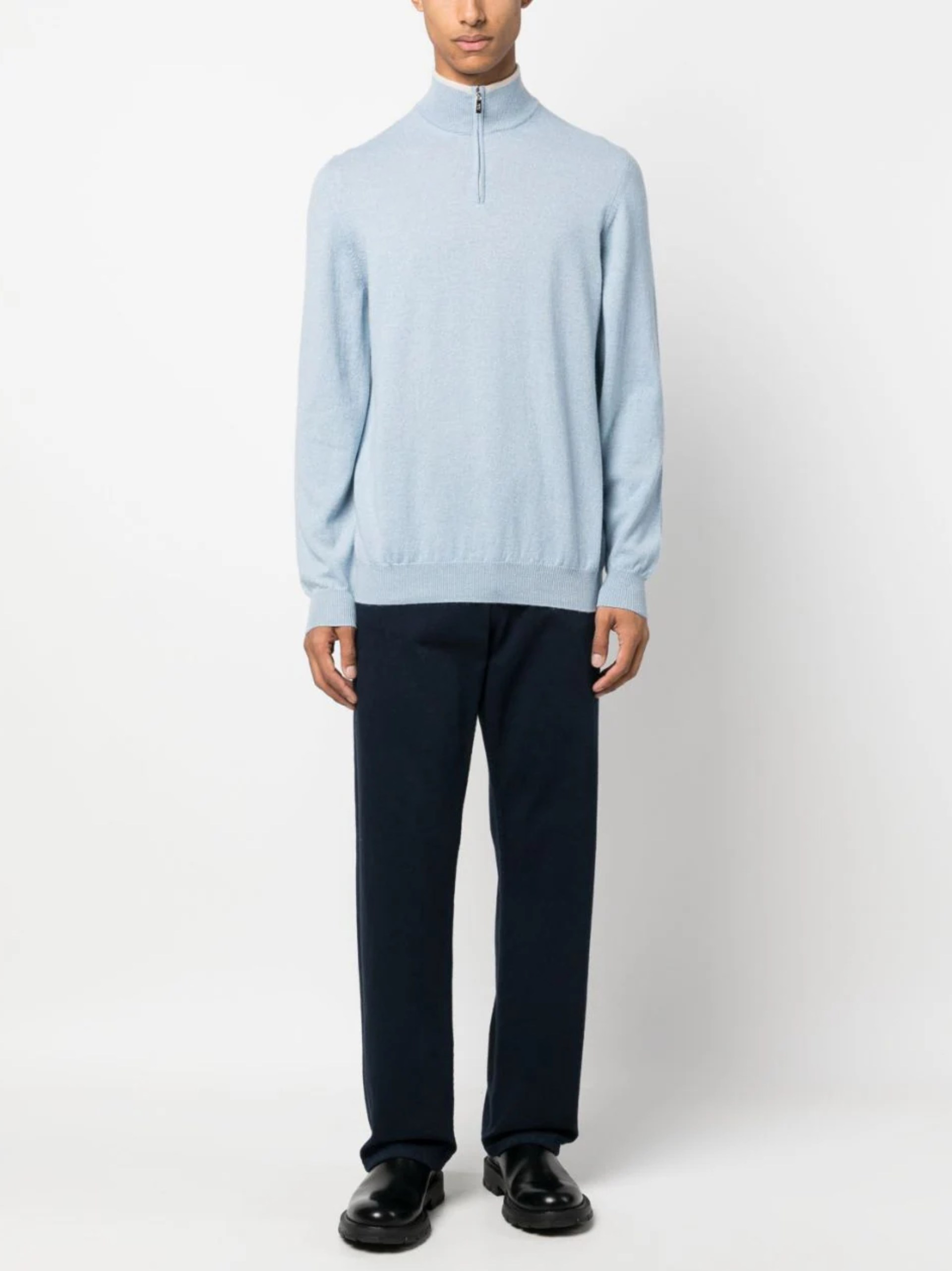 Fedeli Favonio men's light blue cashmere sweater