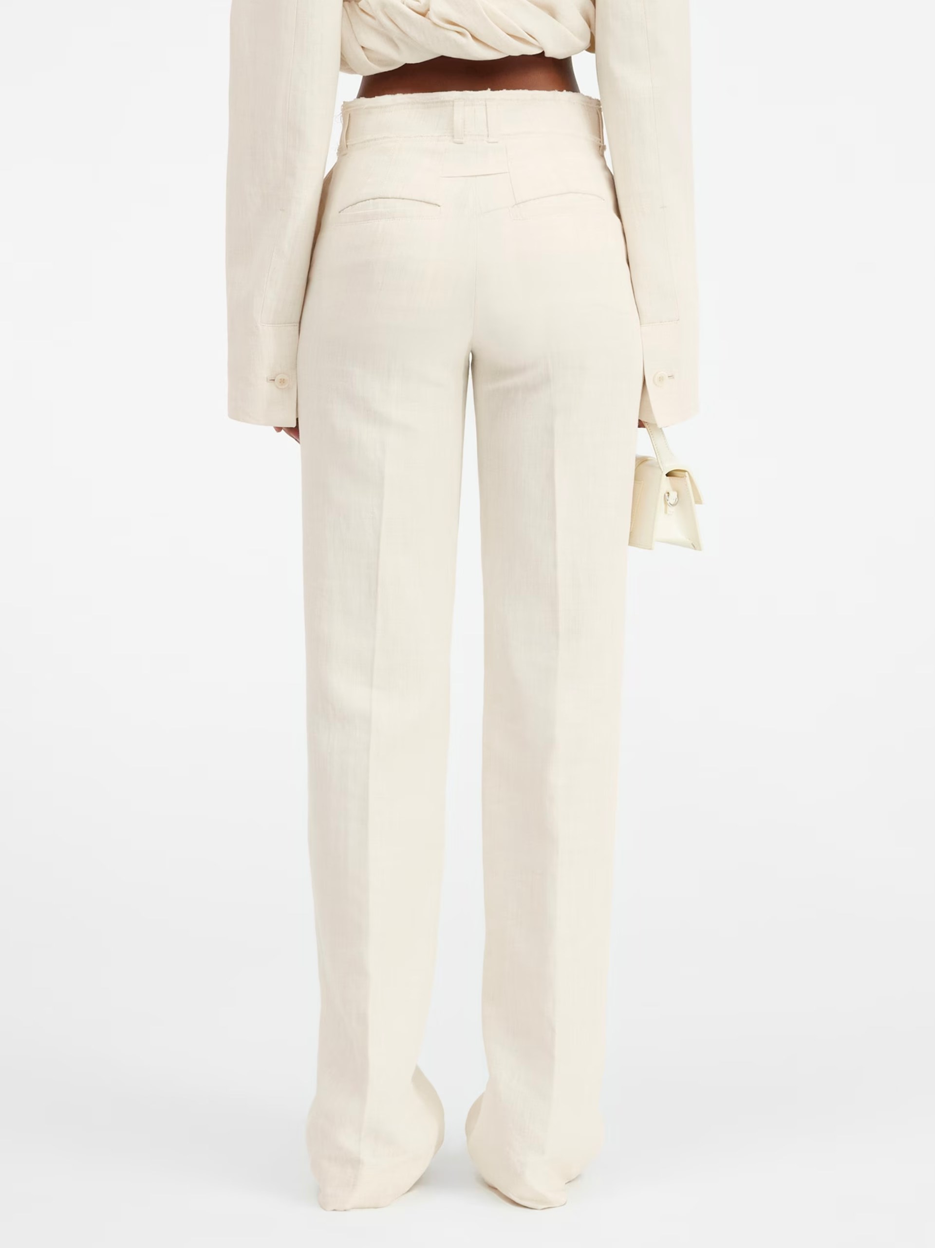 Молочні штани Jacquemus Ficelle прямого крою
