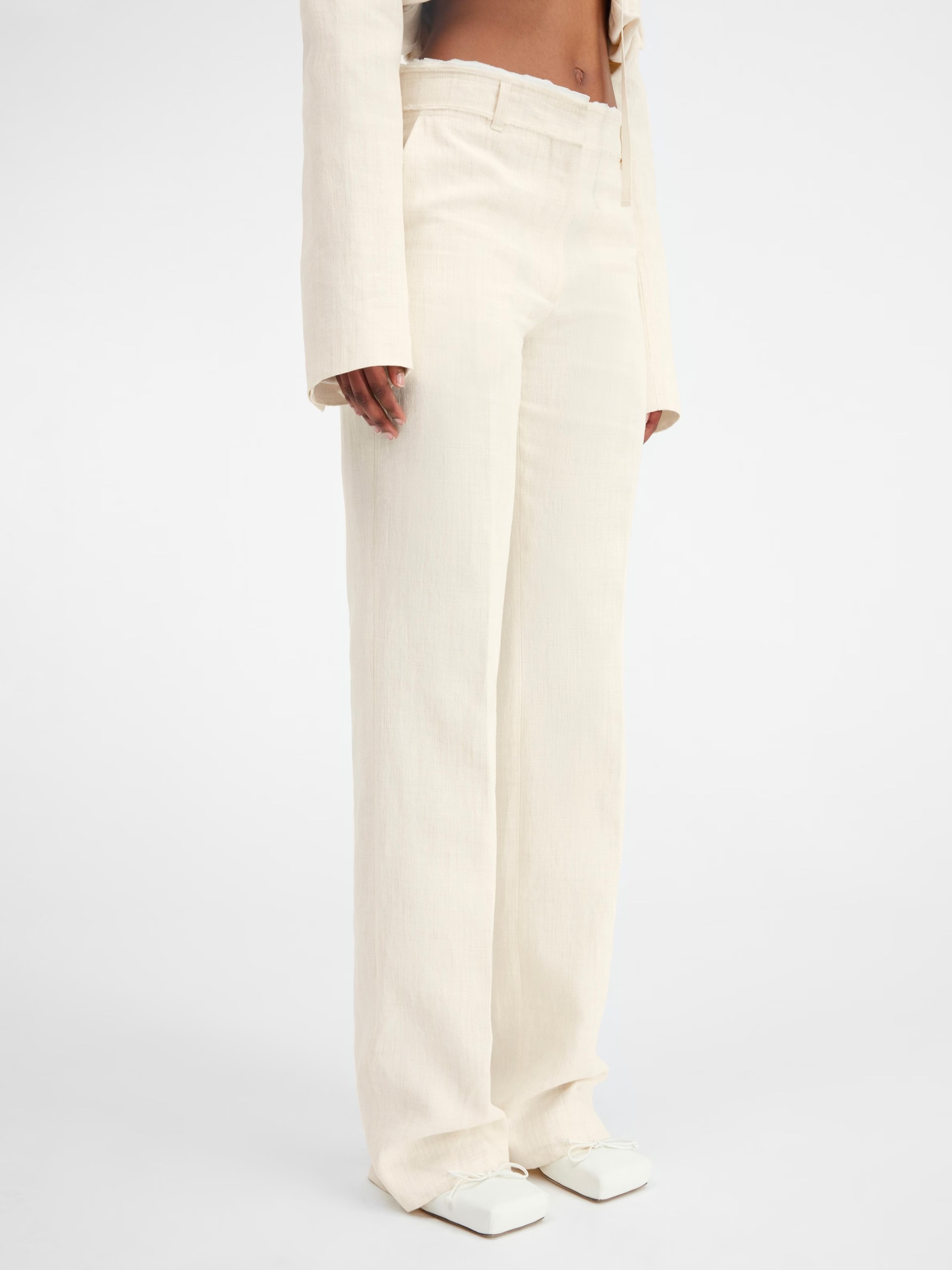 Молочні штани Jacquemus Ficelle прямого крою