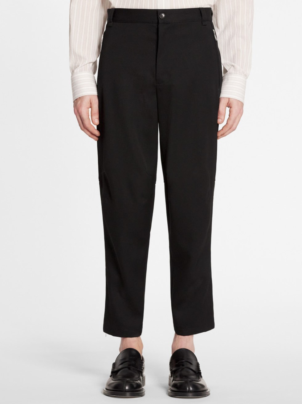 Lanvin men's black cropped trousers