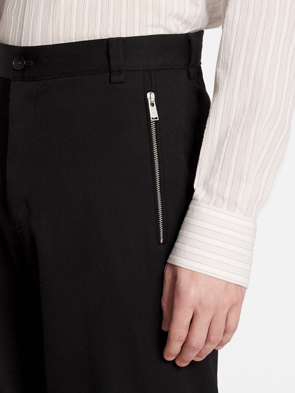 Lanvin men's black cropped trousers