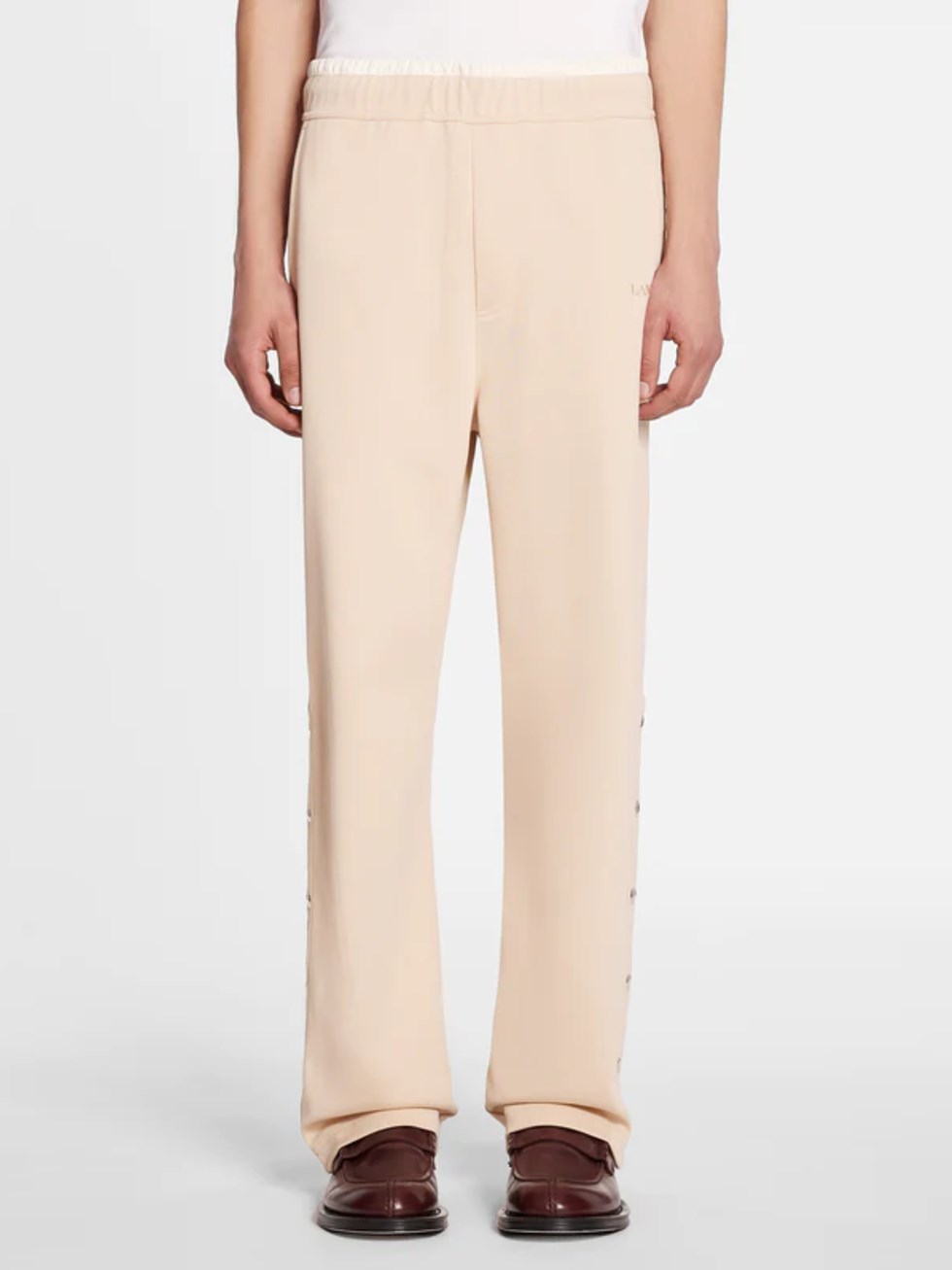 Lanvin men's sand sweatpants with matching logo