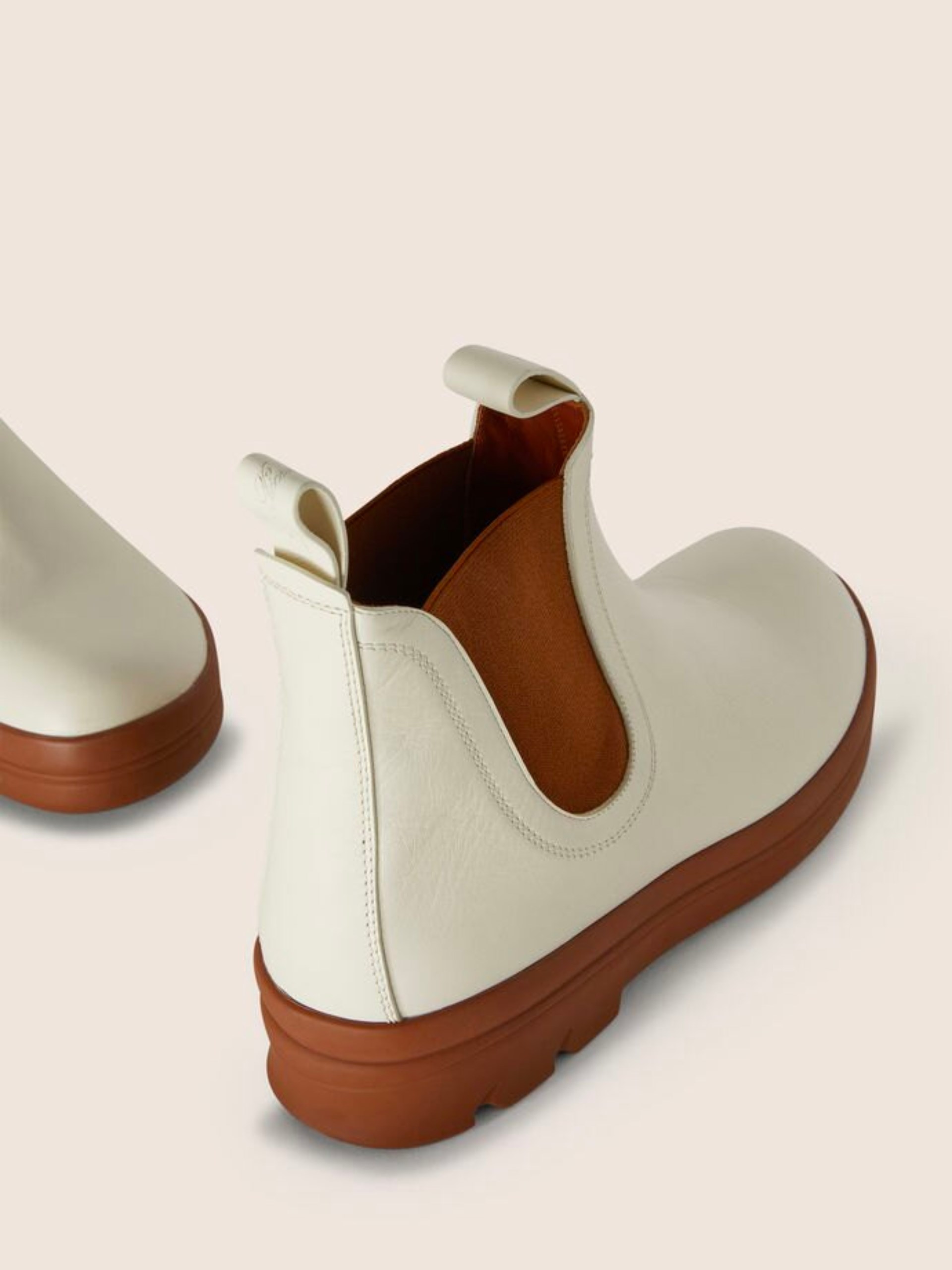 Loro Piana Lakeside Chelsea Boots in White with Contrast Trim