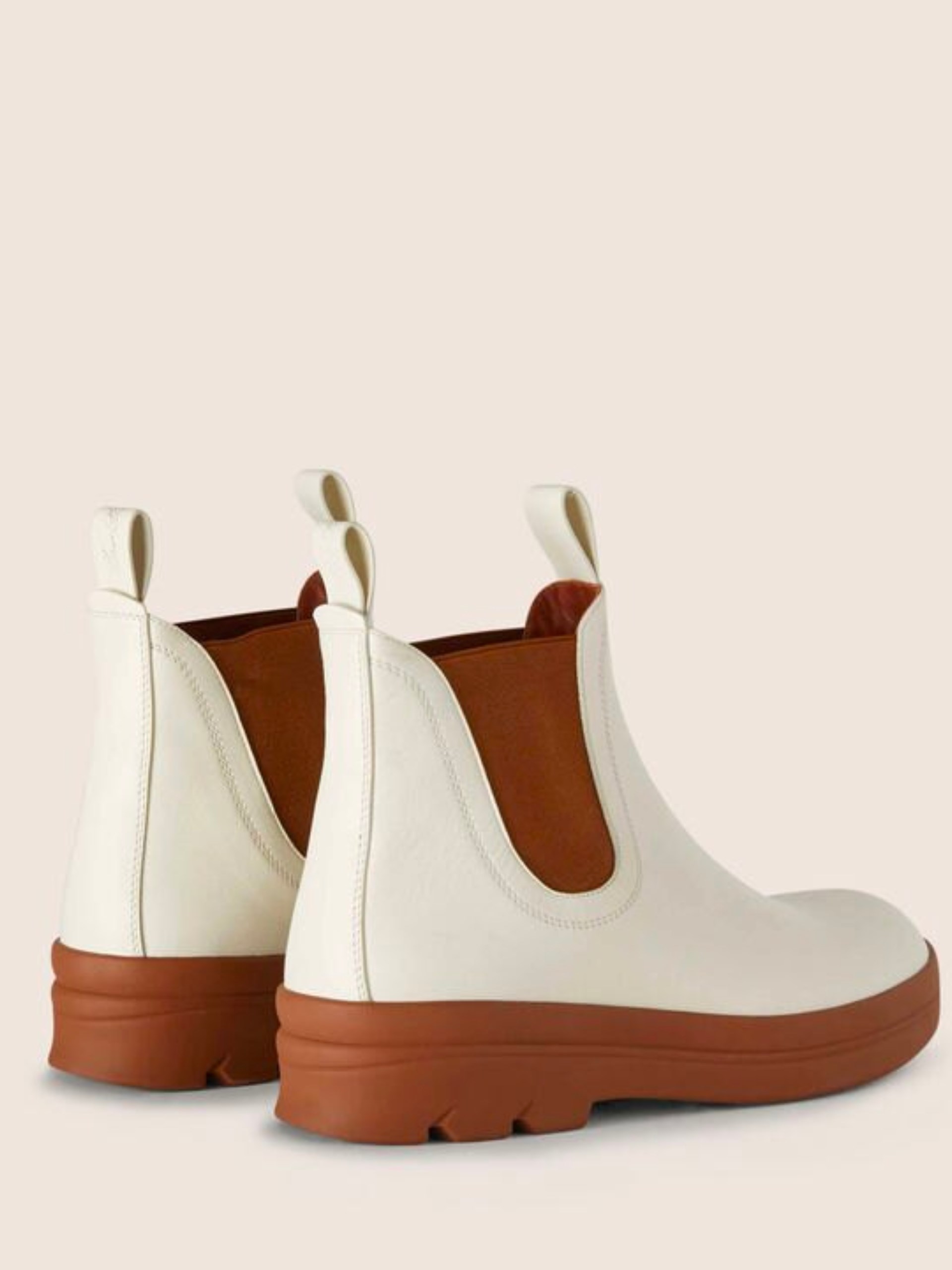 Loro Piana Lakeside Chelsea Boots in White with Contrast Trim