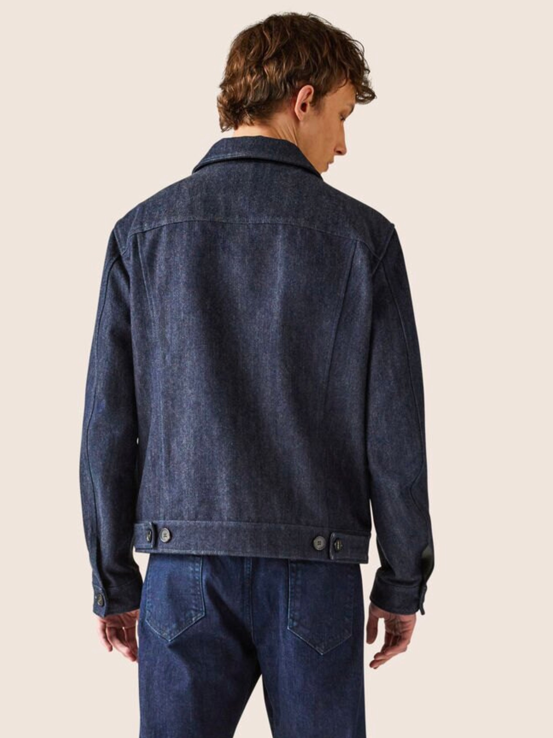 Loro Piana Neive button up denim jacket in navy blue