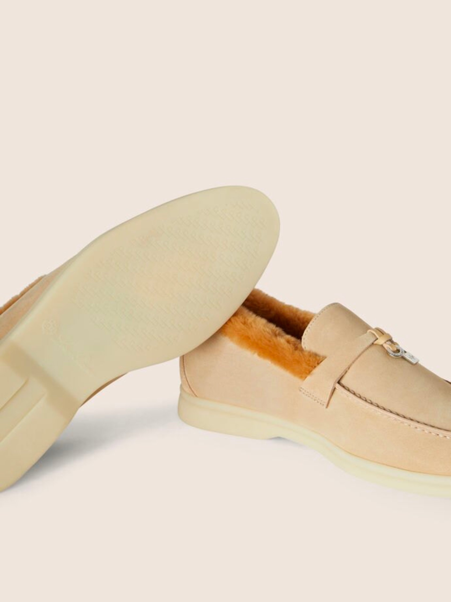 Loro Piana Summer Charms Walk warm sand loafers