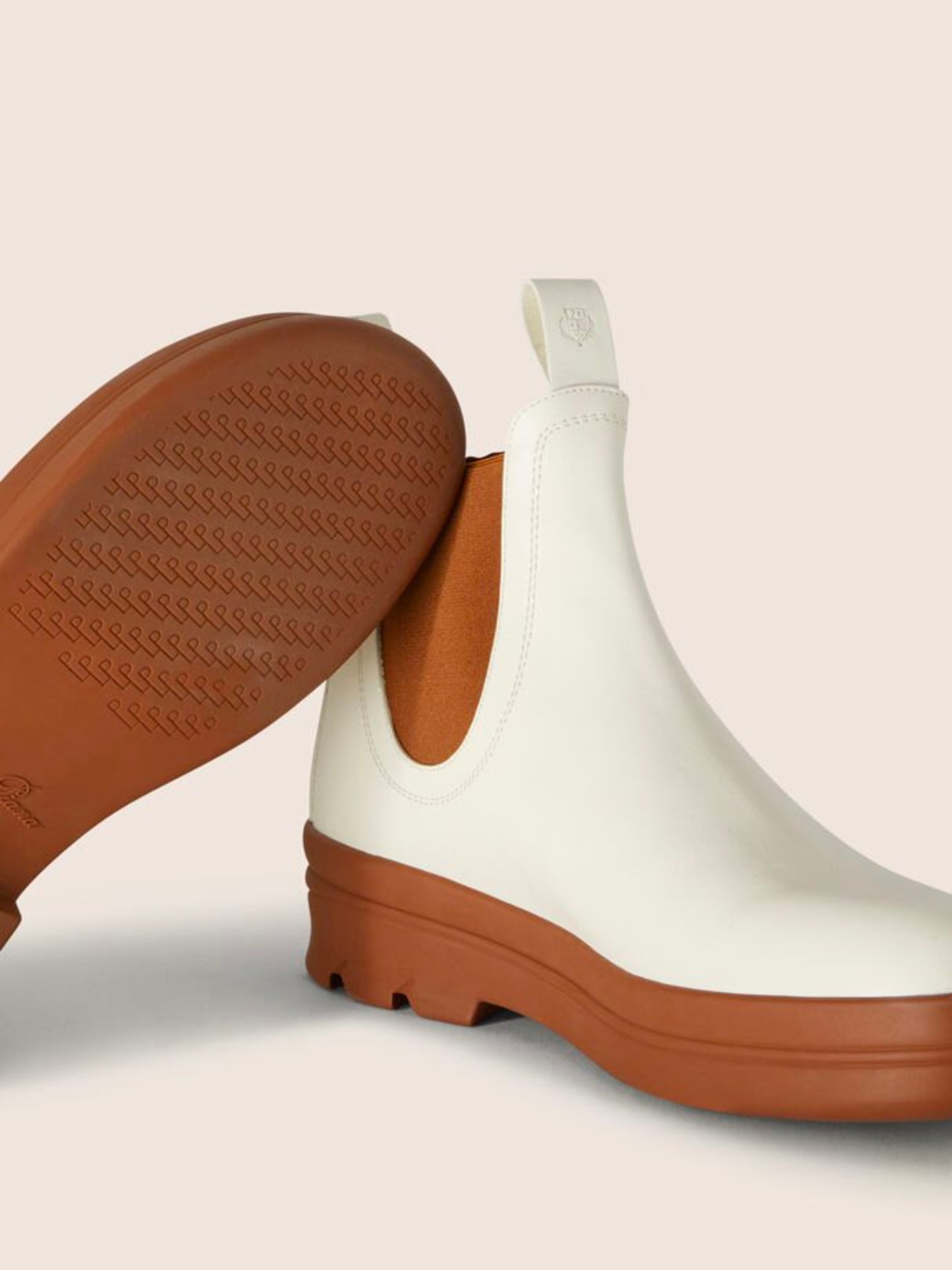 Loro Piana Lakeside Chelsea Boots in White with Contrast Trim