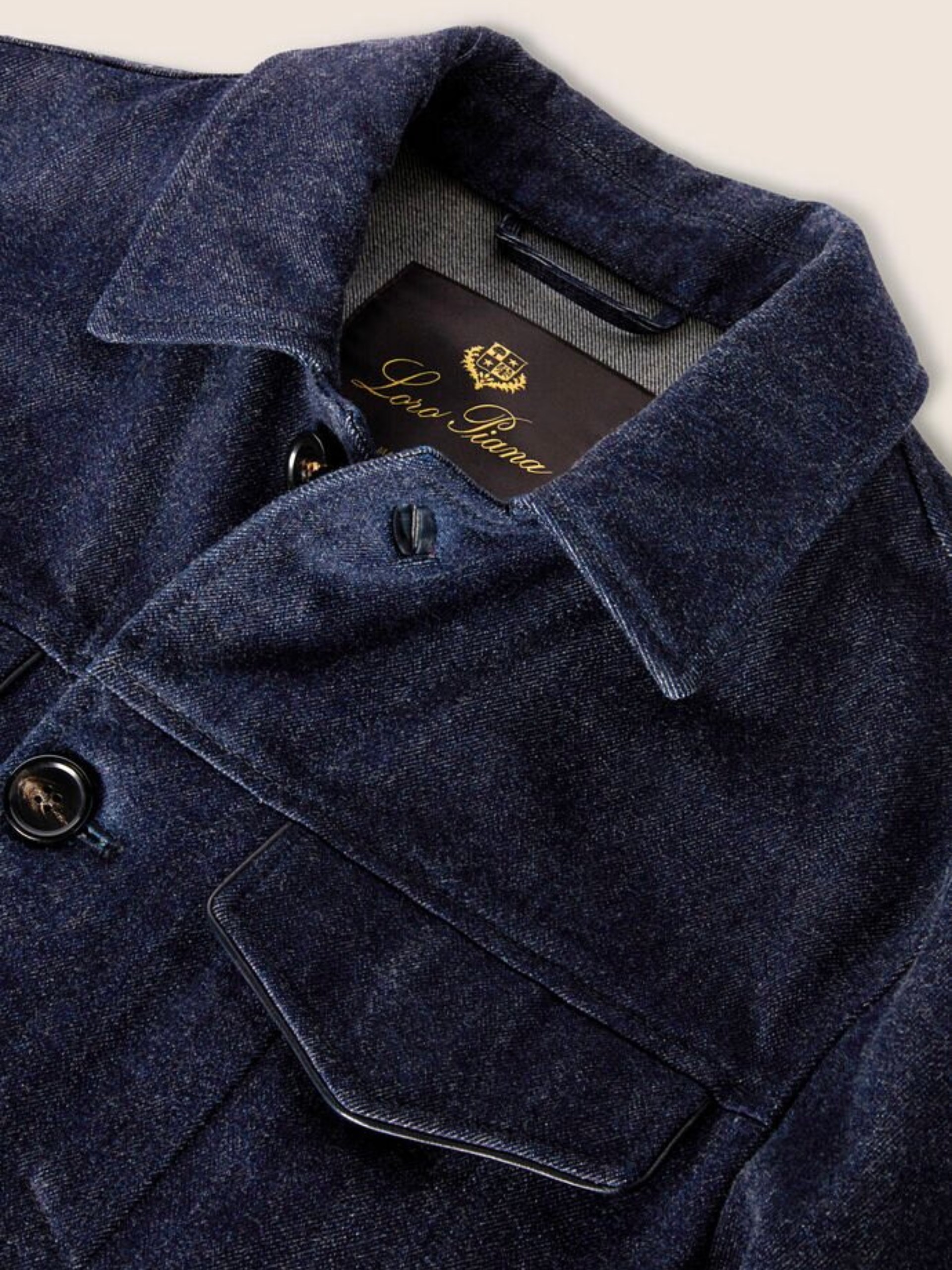 Loro Piana Neive button up denim jacket in navy blue