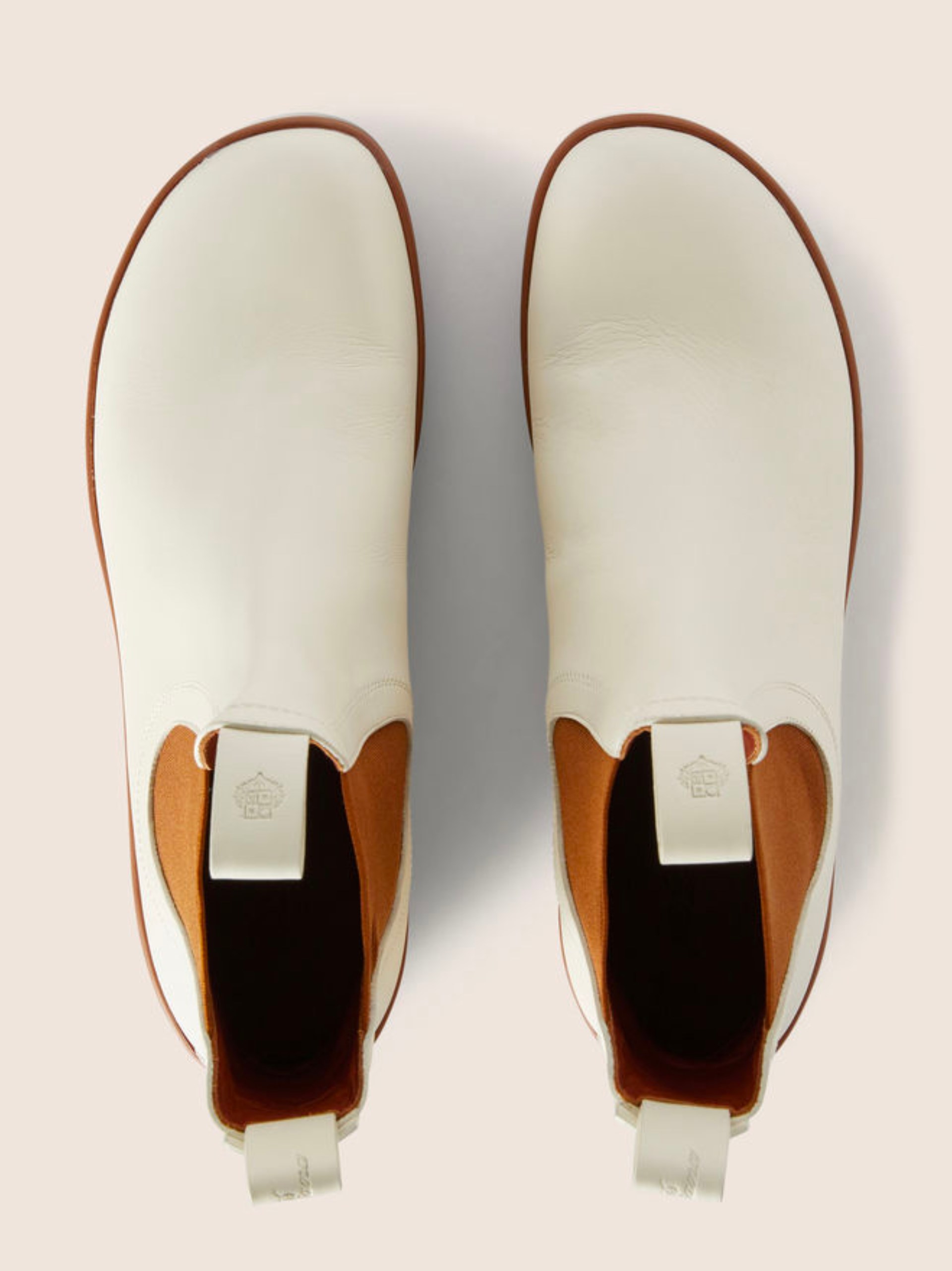 Loro Piana Lakeside Chelsea Boots in White with Contrast Trim