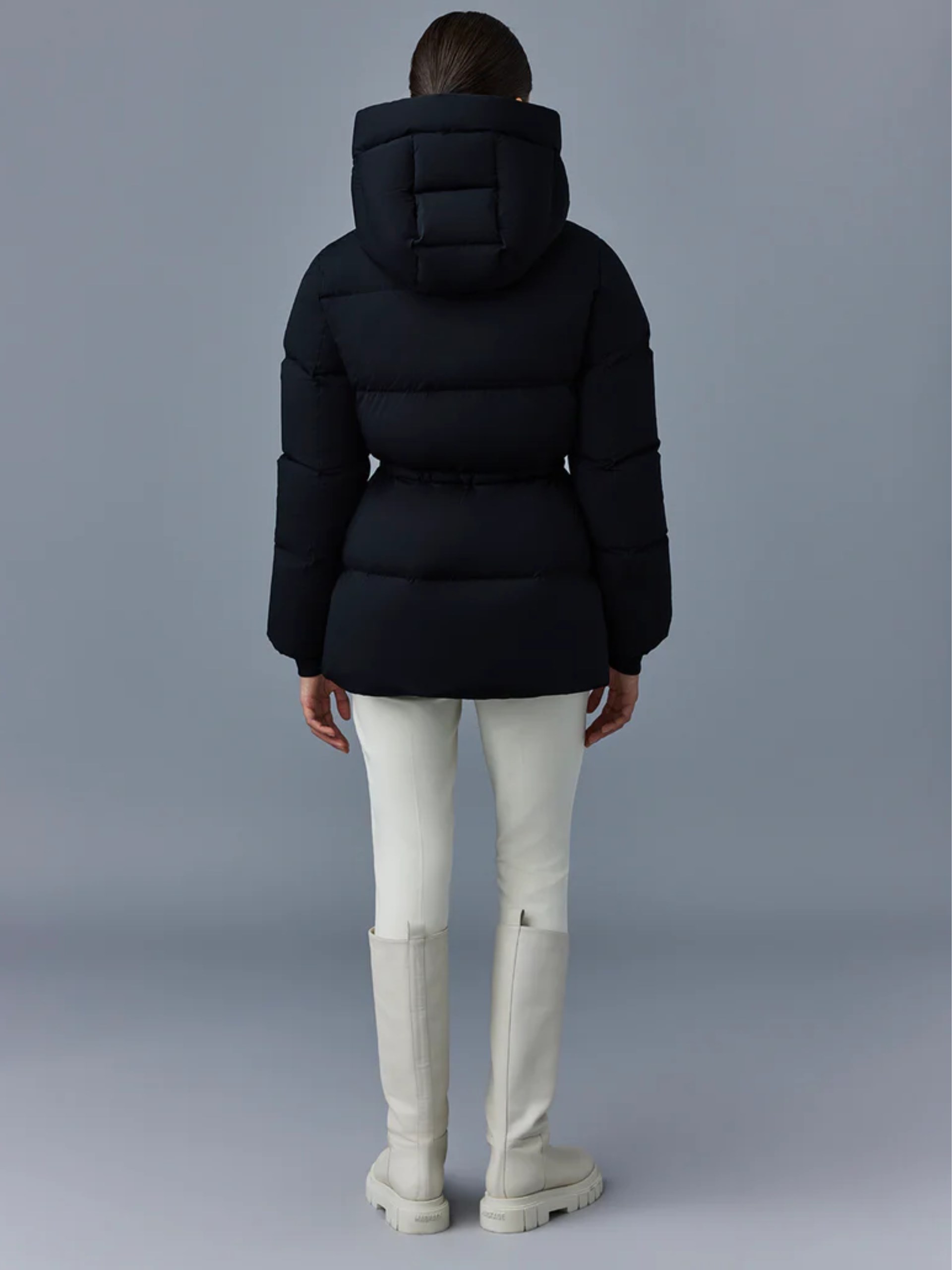Mackage Freya Black Quilted Lightweight Down Jacket with Hood