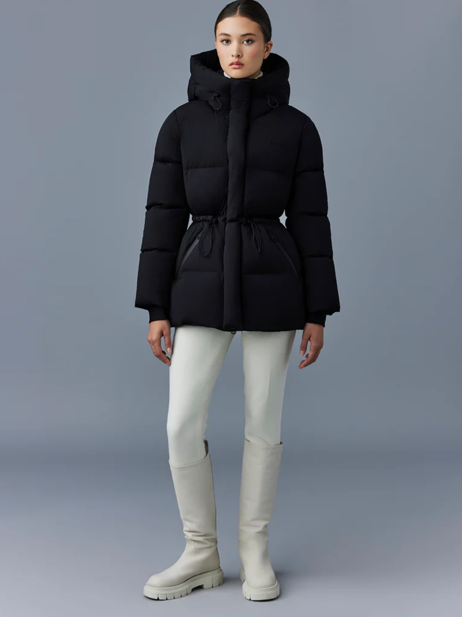 Mackage Freya Black Quilted Lightweight Down Jacket with Hood