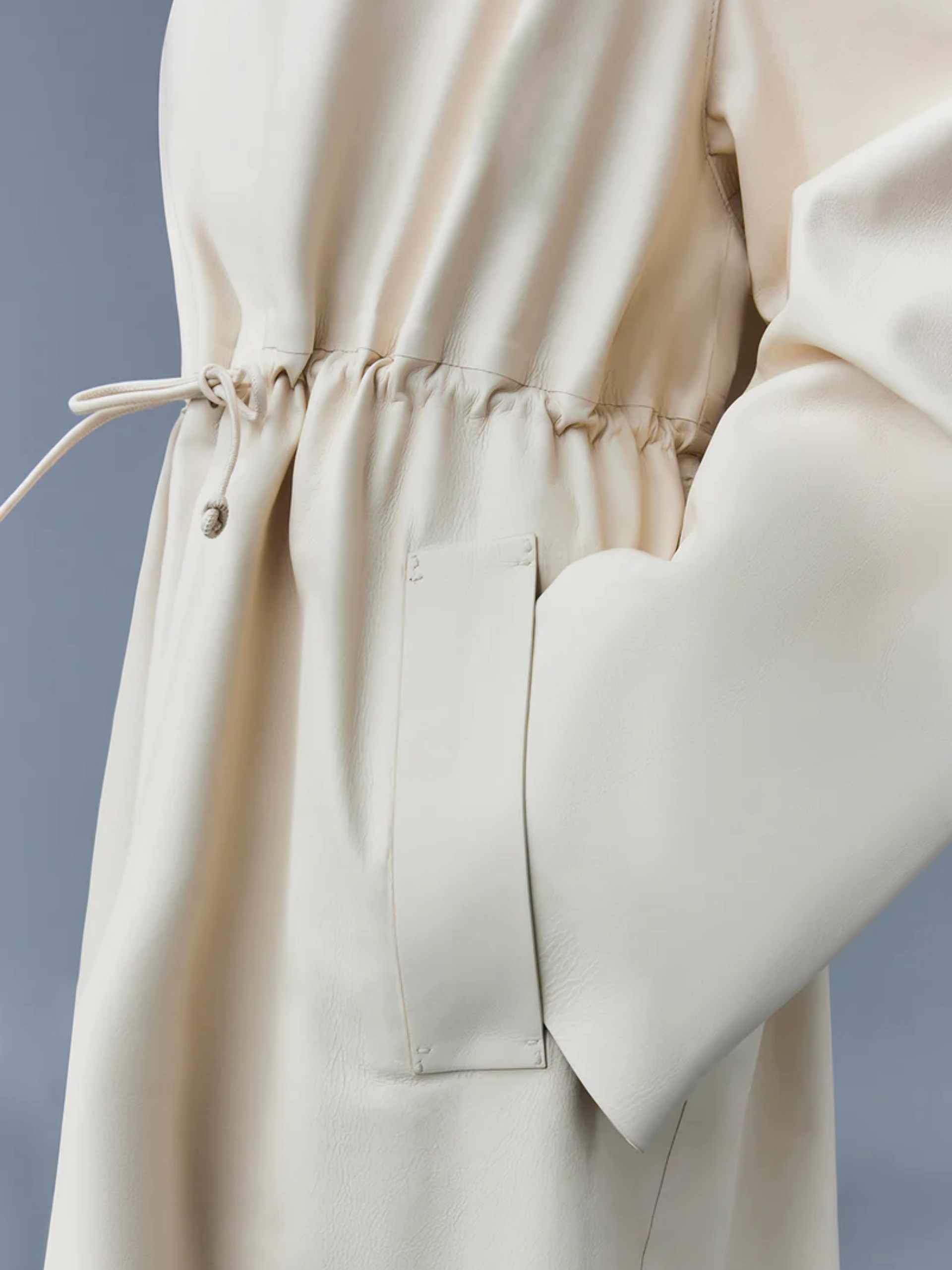 Mackage Glory milk leather coat with drawstring waist
