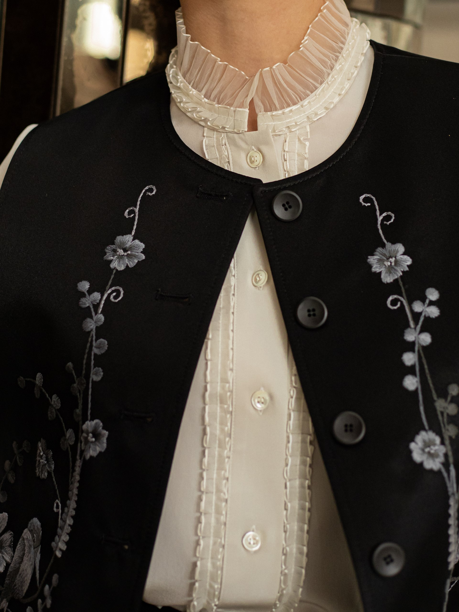 Park Avenue Atelier blouse decorated with lace