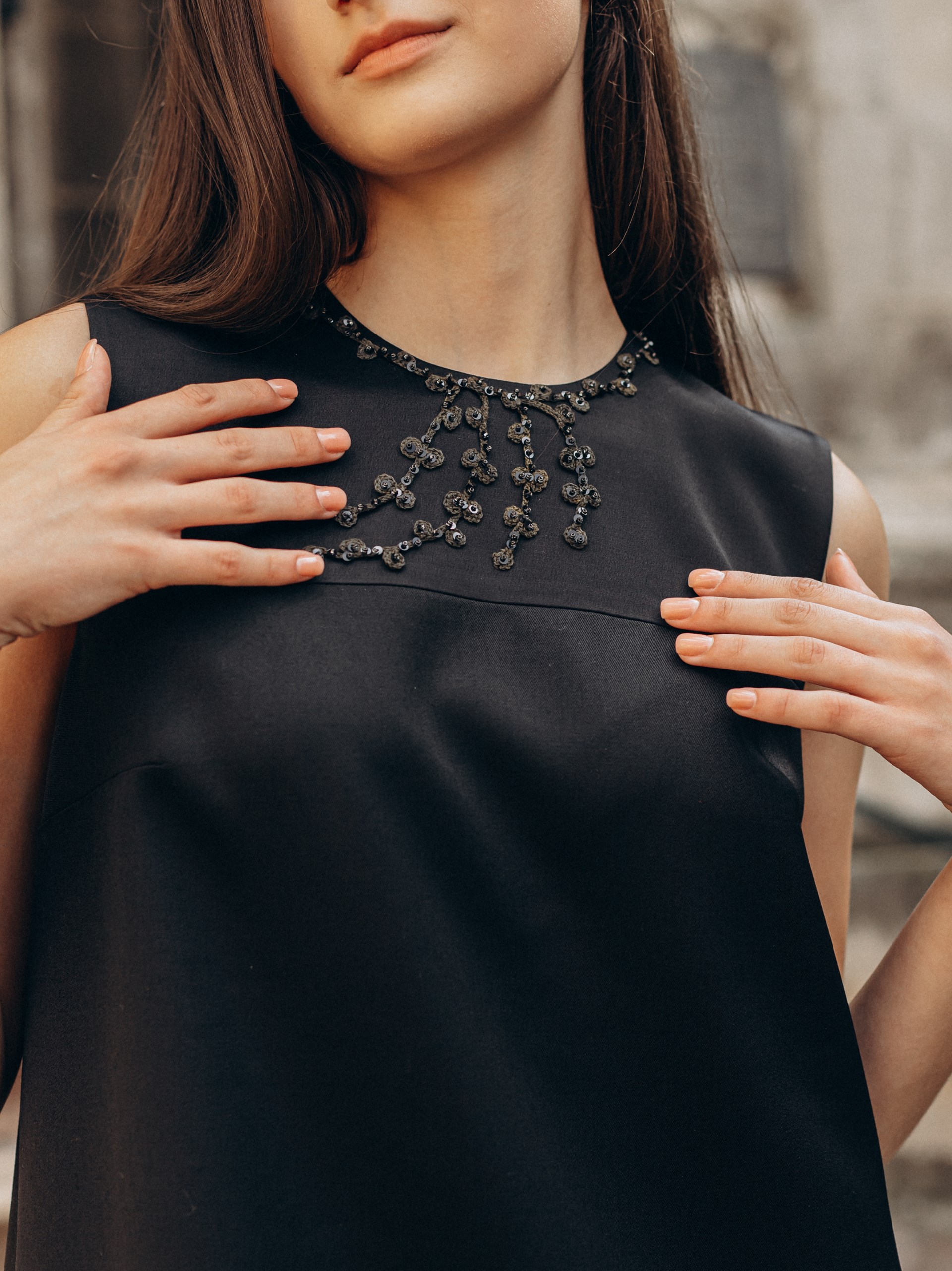 Park Avenue Atelier beaded dress in black