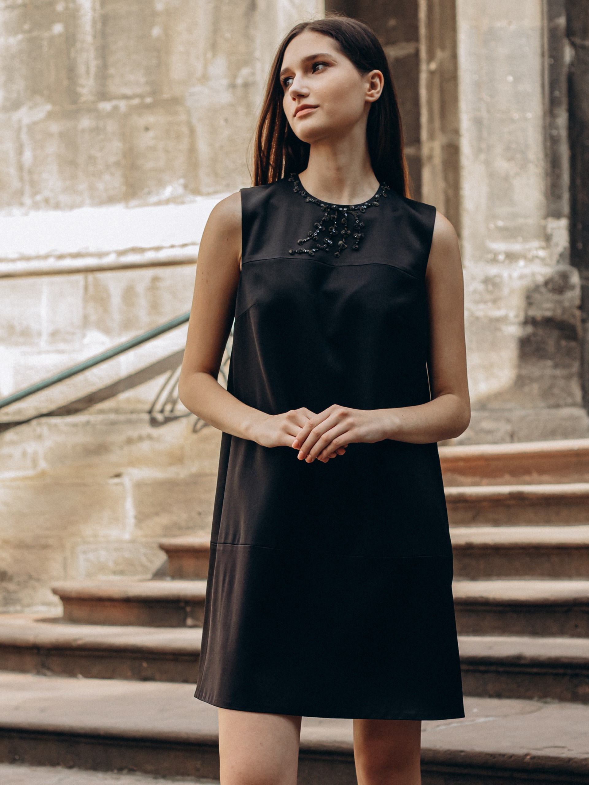 Park Avenue Atelier beaded dress in black