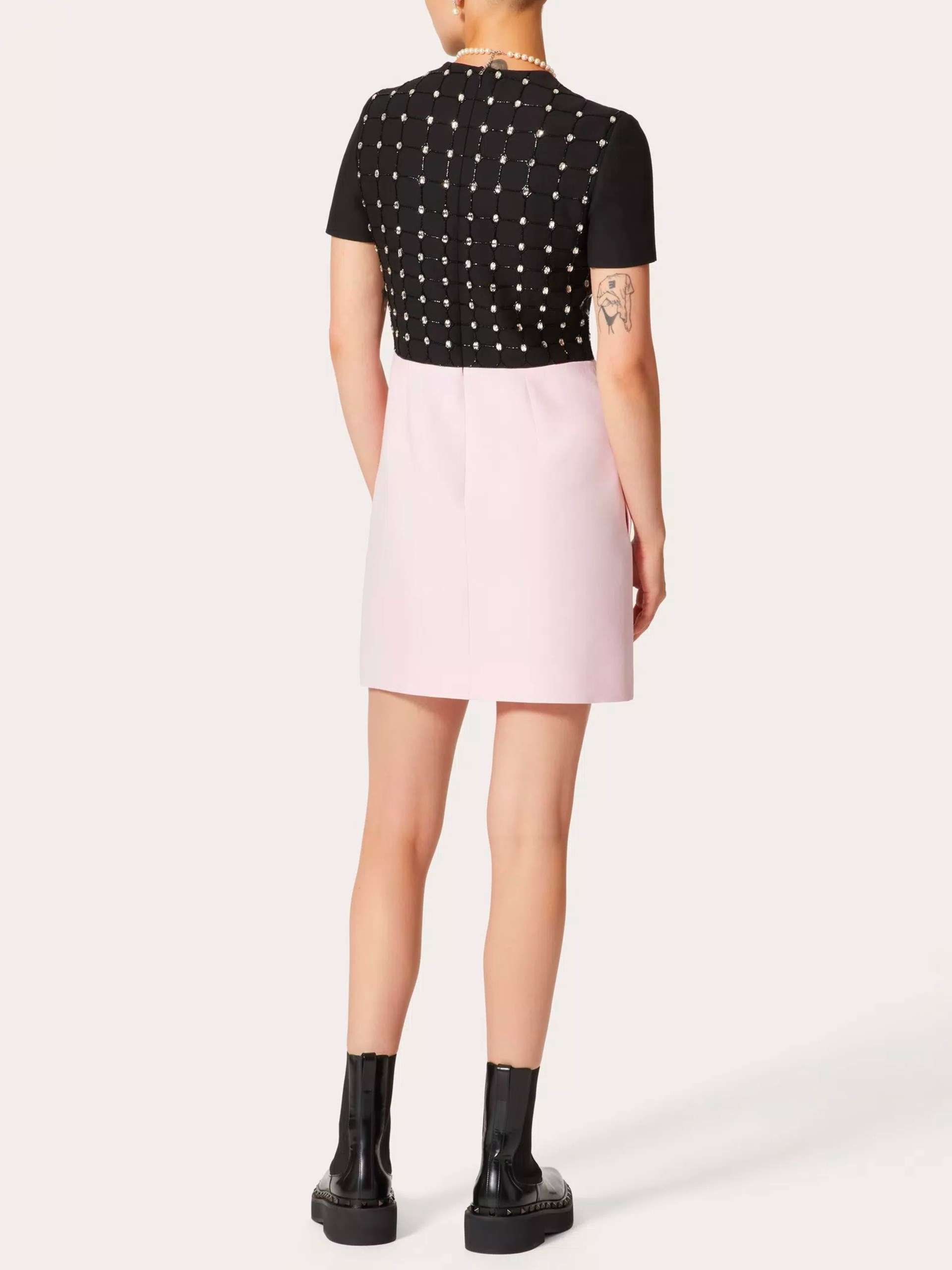 Valentino Black and pink mini dress with glitter details