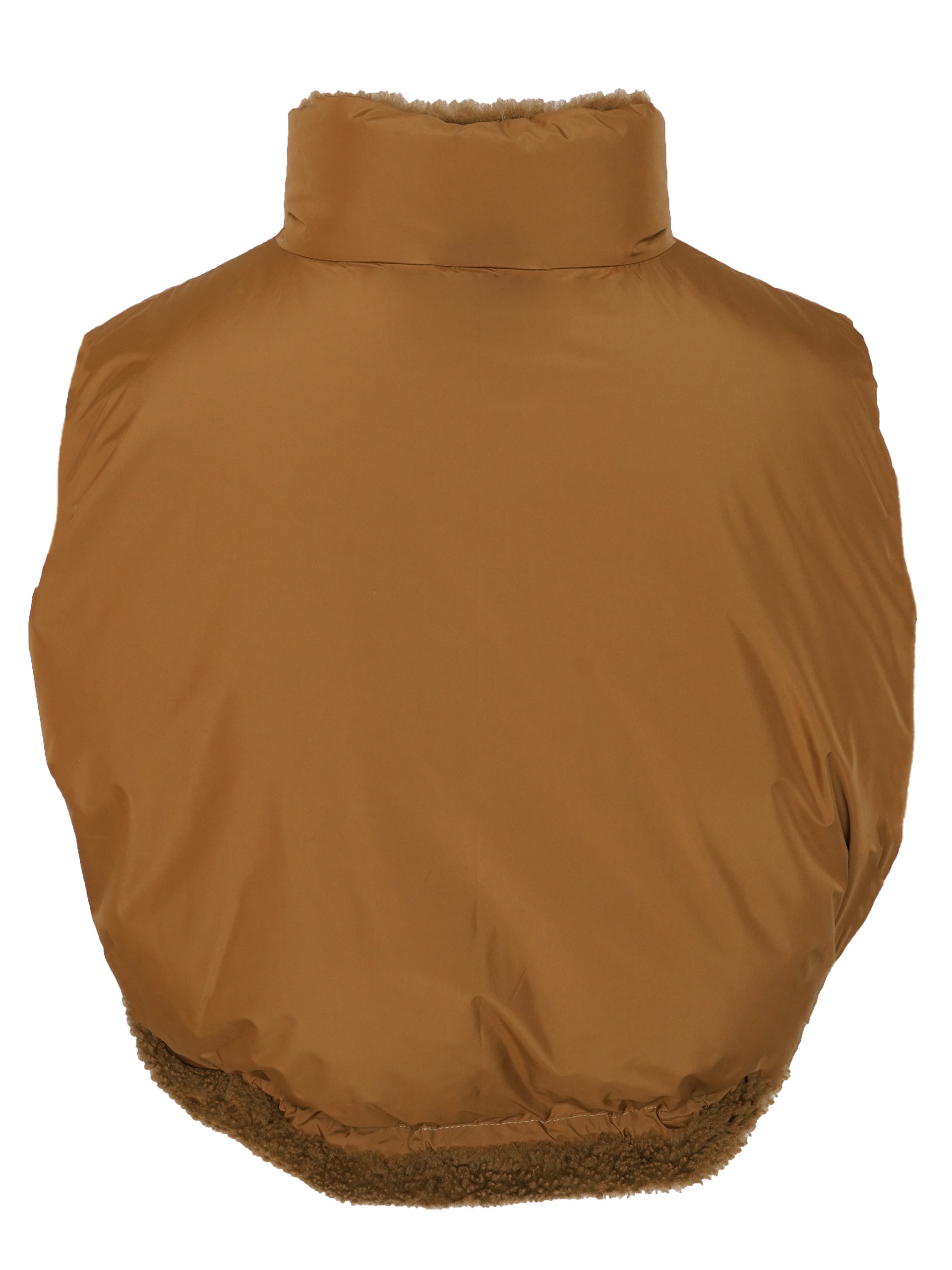 Yves Salomon double-sided zip-up tank top in brown