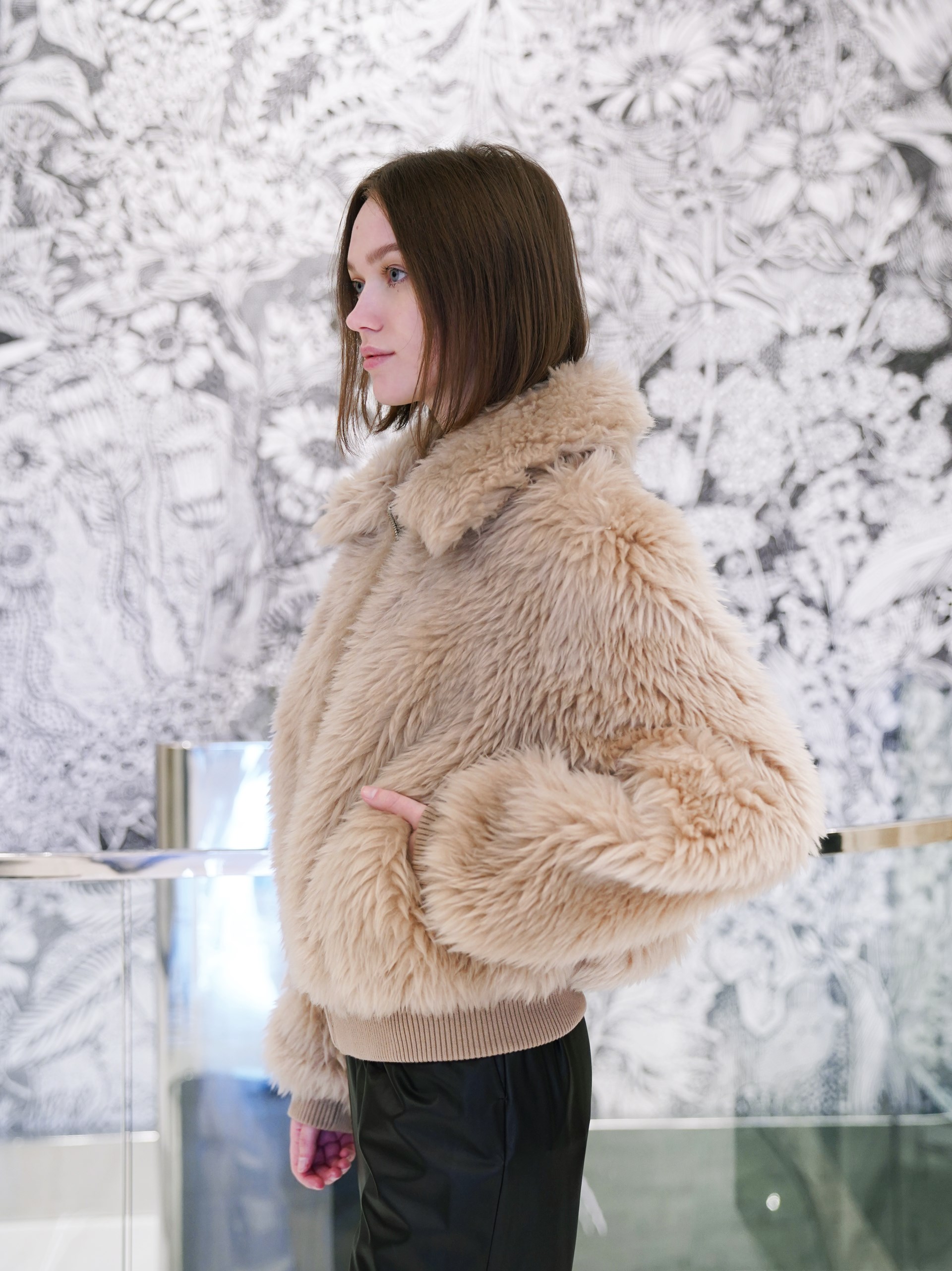 Yves Salomon Meteo Toscana faux-fur bomber jacket in beige