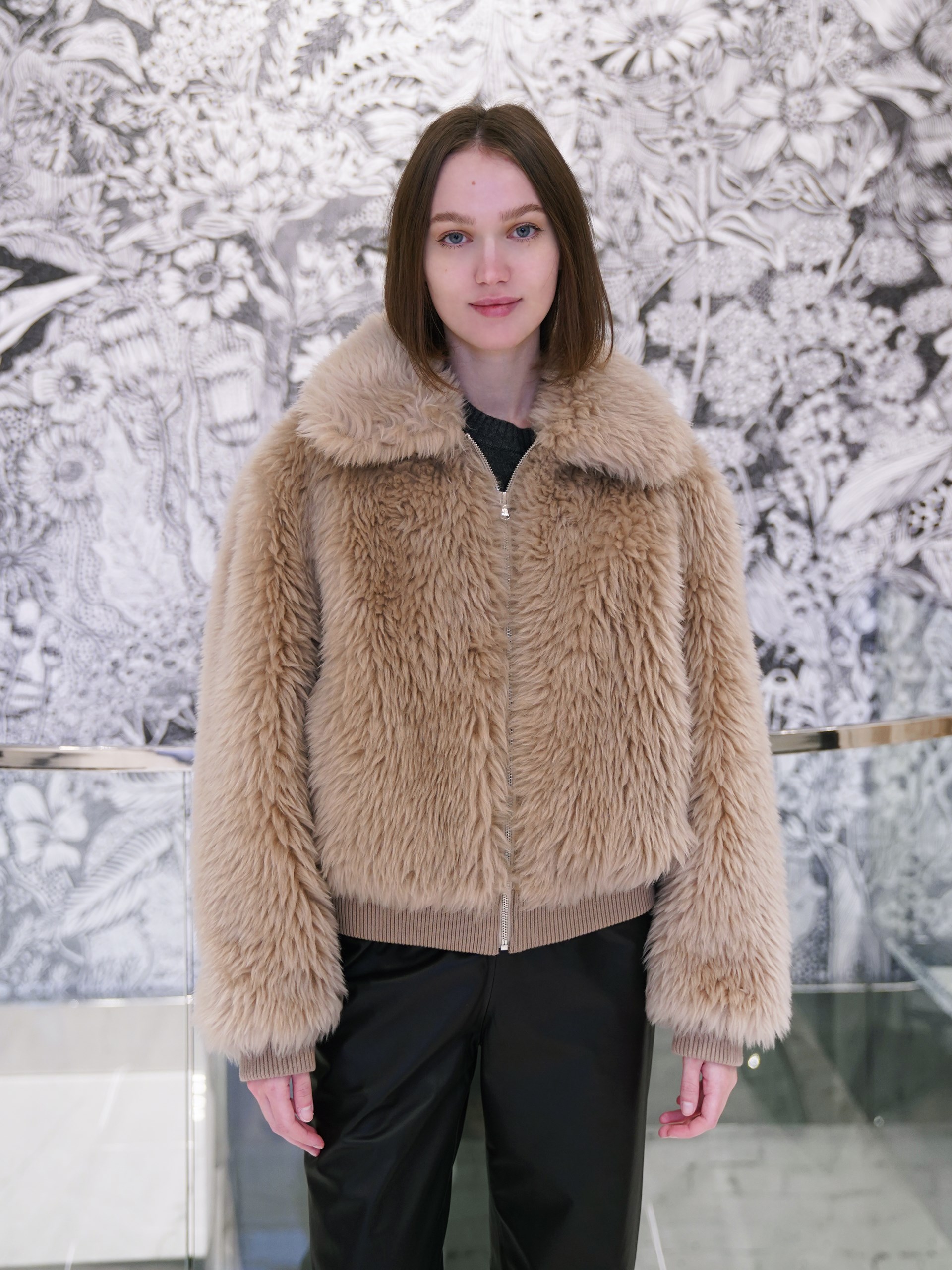 Yves Salomon Meteo Toscana faux-fur bomber jacket in beige