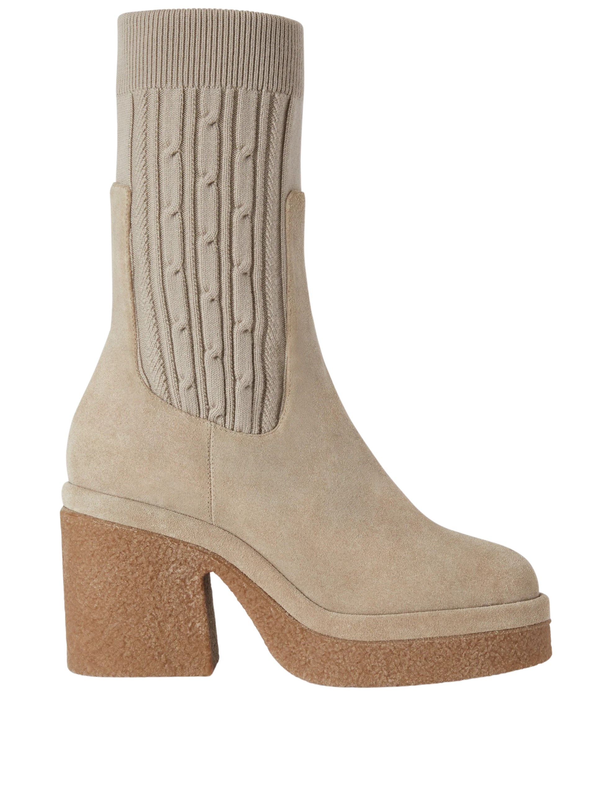 Agnona beige suede high heel boots