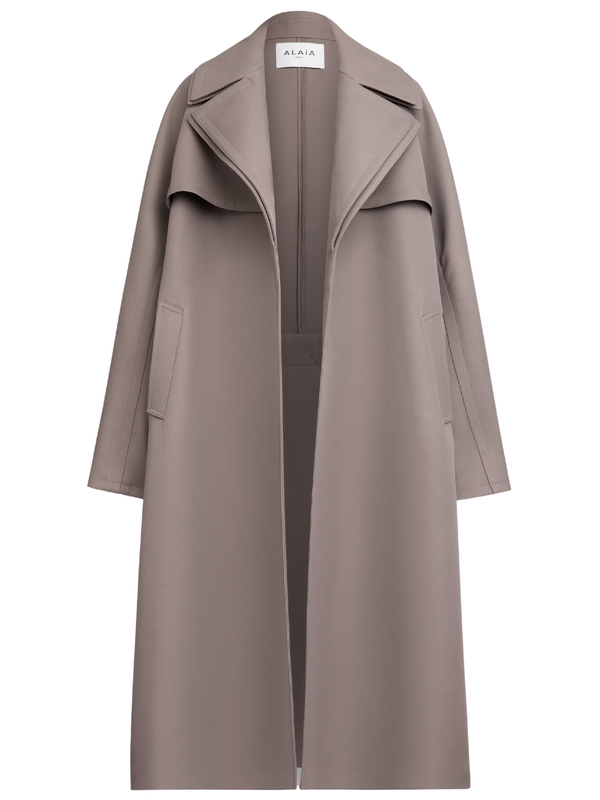 Alaїa gray-brown trench coat with slits on the sleeves
