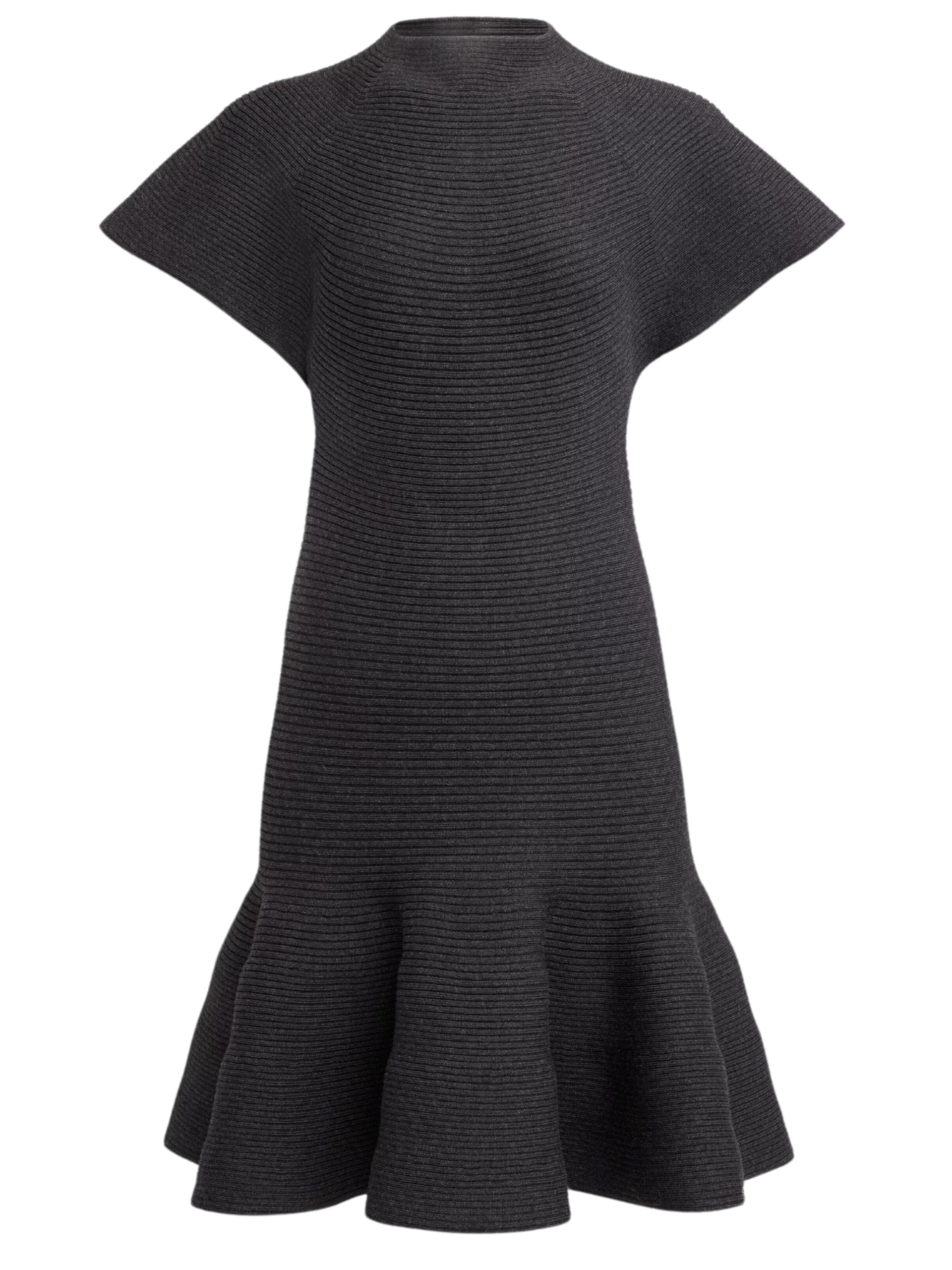 Alaїa Short Sleeve Dark Gray Midi Dress