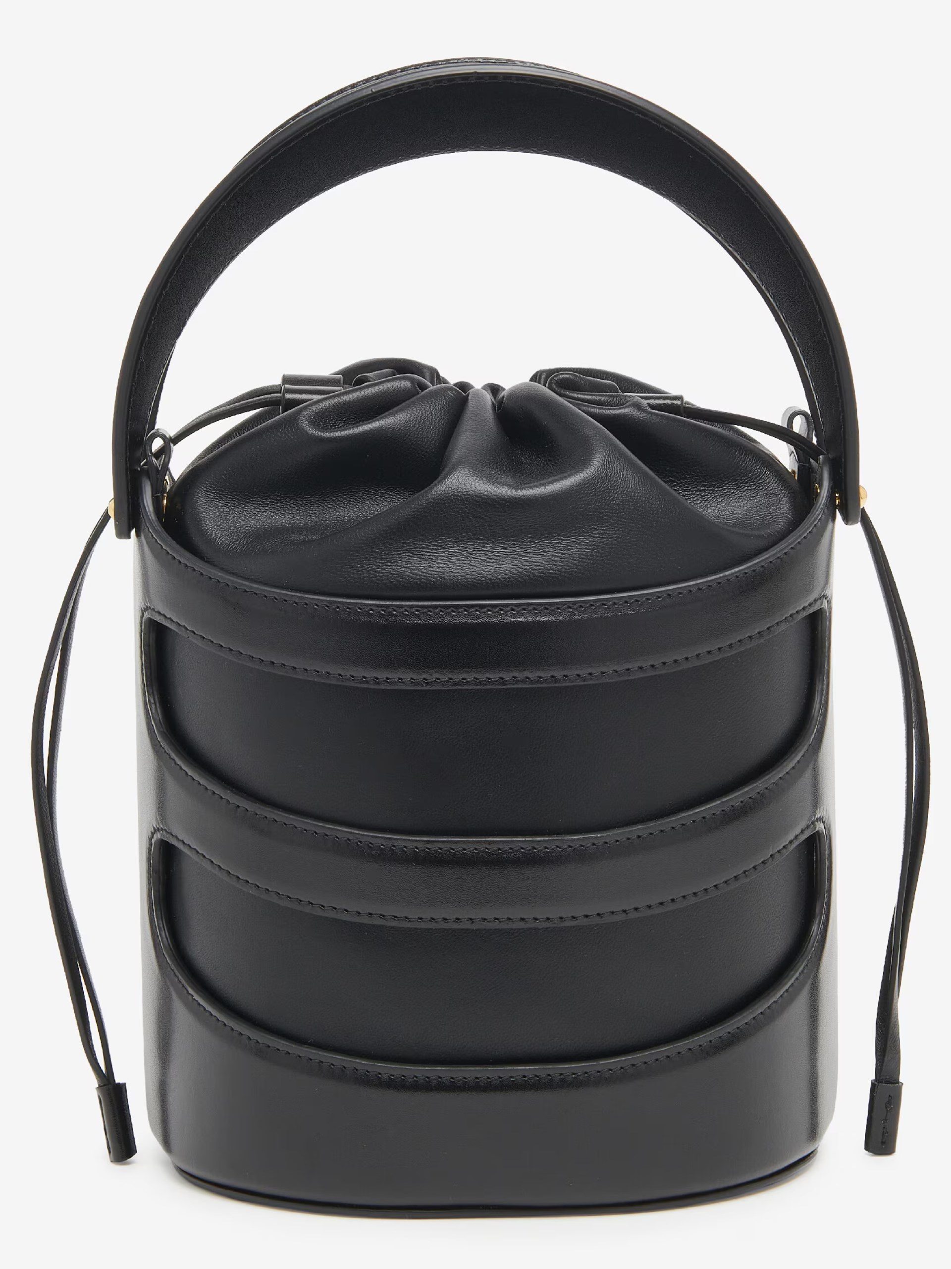 Alexander Mcqueen The Rise Bucket black leather bucket bag