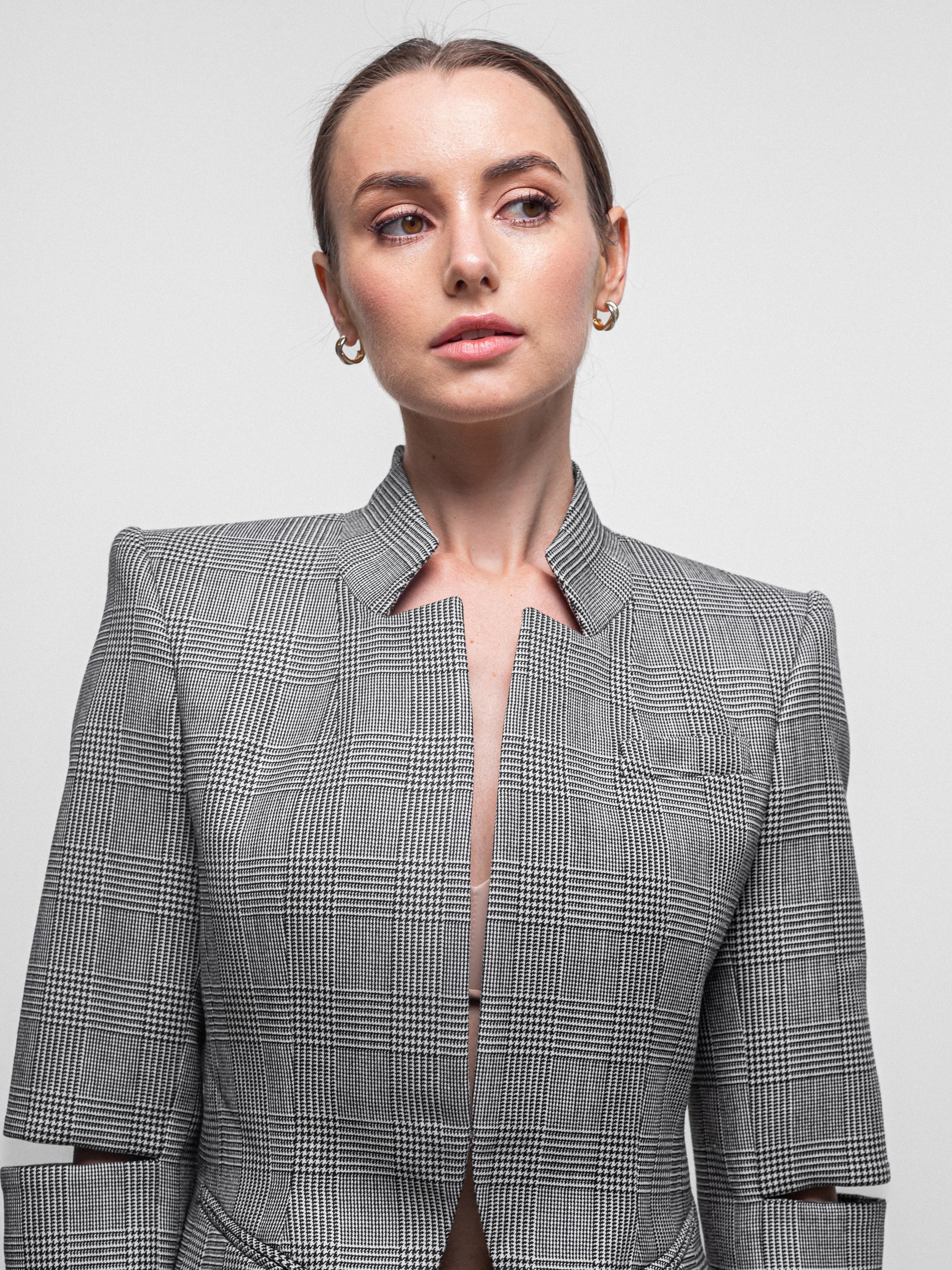 Alexander Mcqueen Prince of Wales jacket with slits