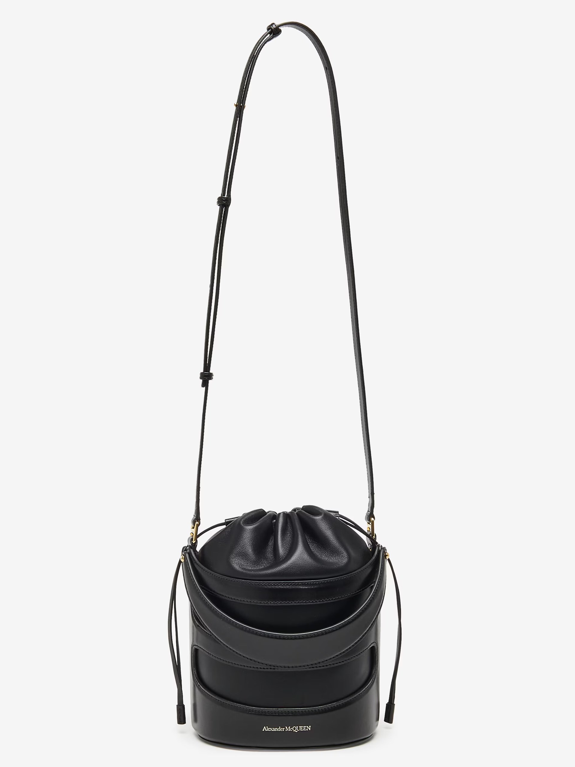 Alexander Mcqueen The Rise Bucket black leather bucket bag