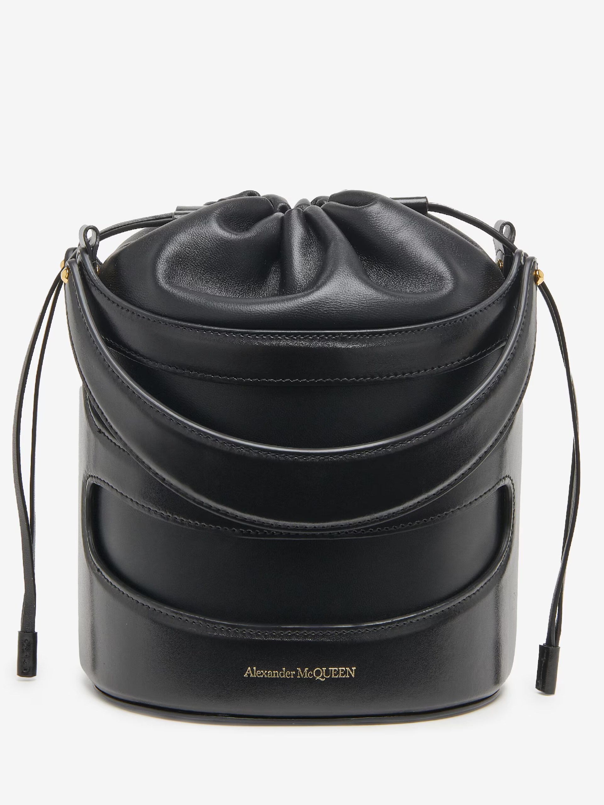 Alexander Mcqueen The Rise Bucket black leather bucket bag