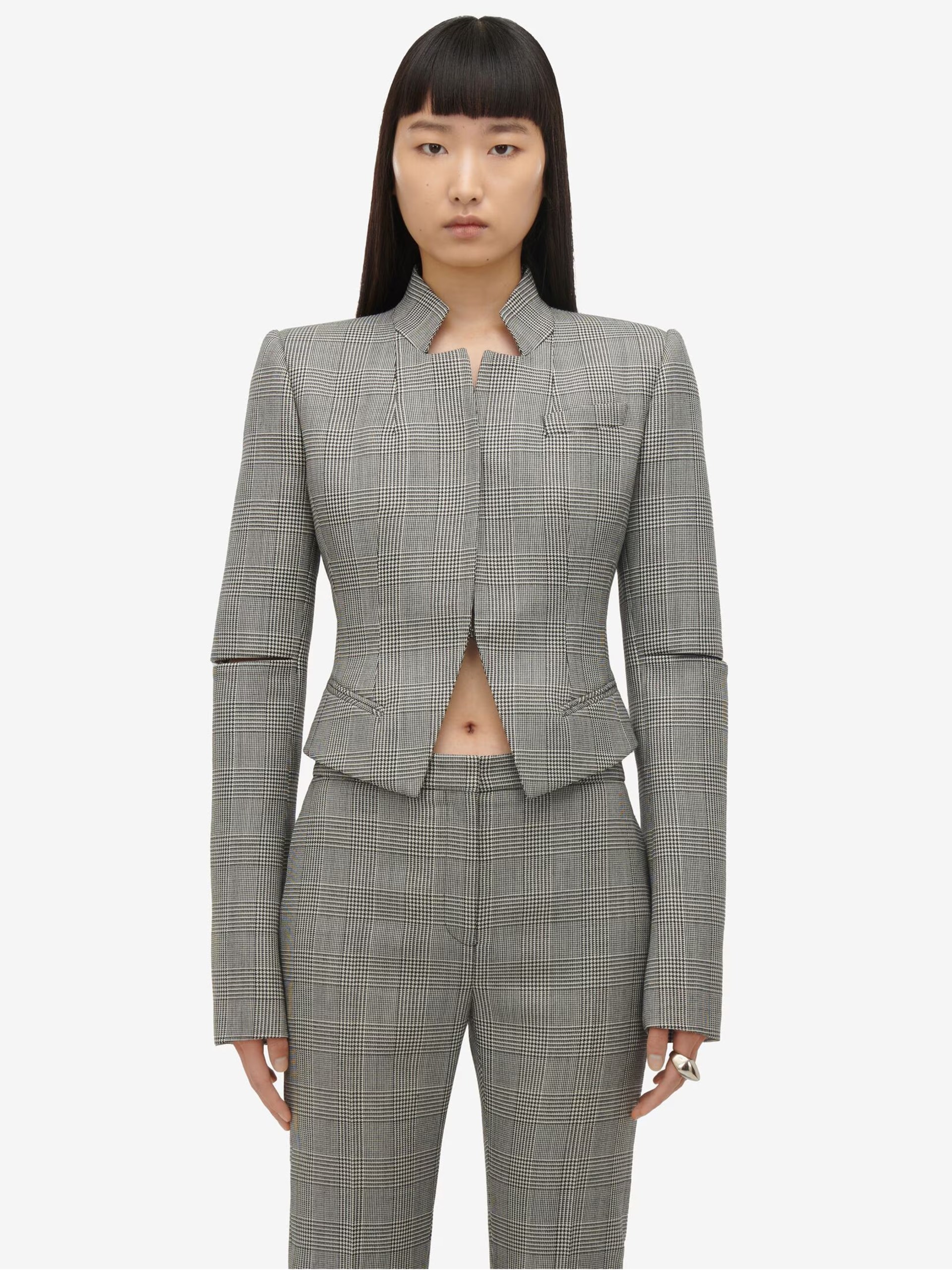 Alexander Mcqueen Prince of Wales jacket with slits