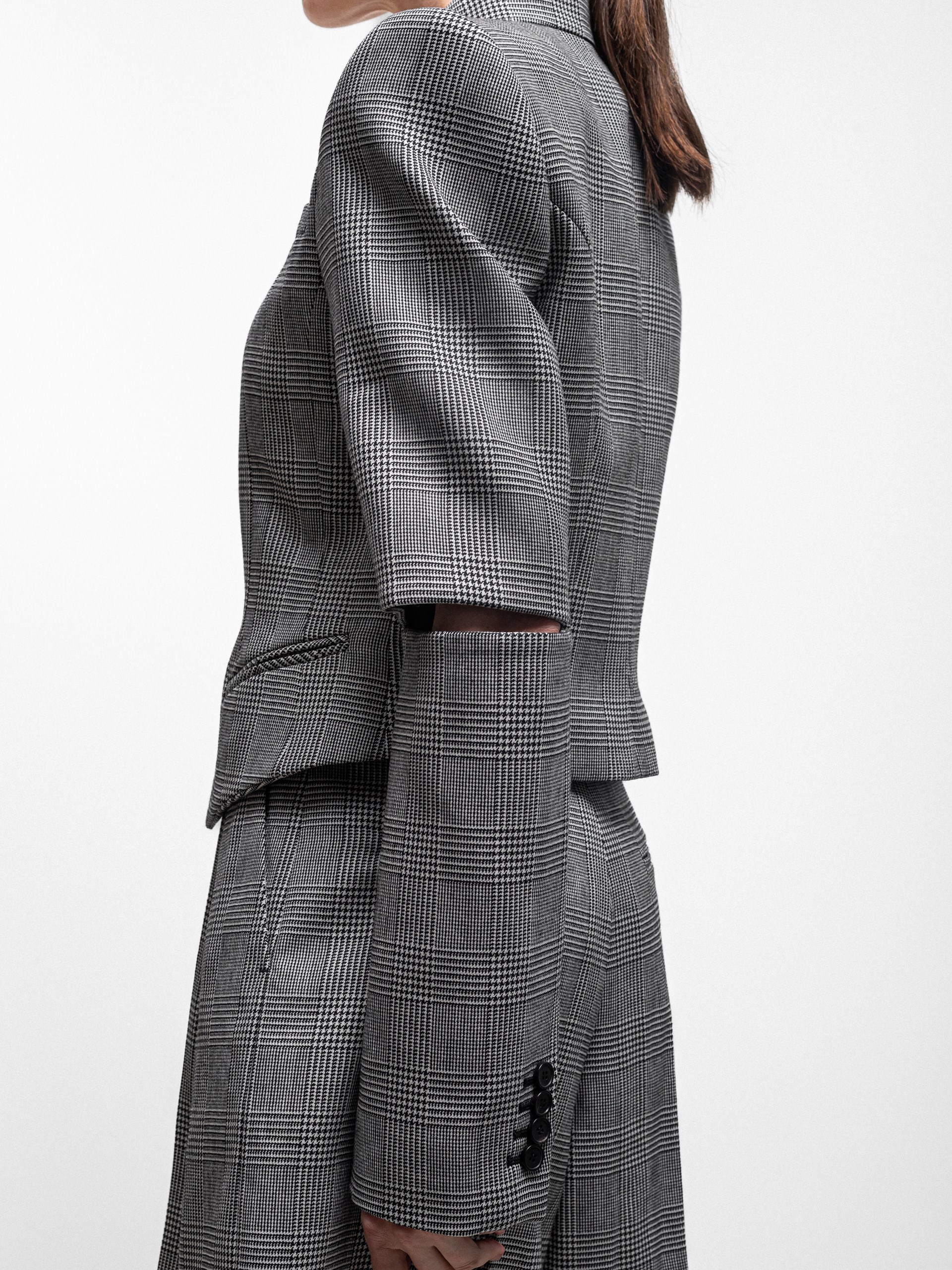 Alexander Mcqueen Prince of Wales jacket with slits