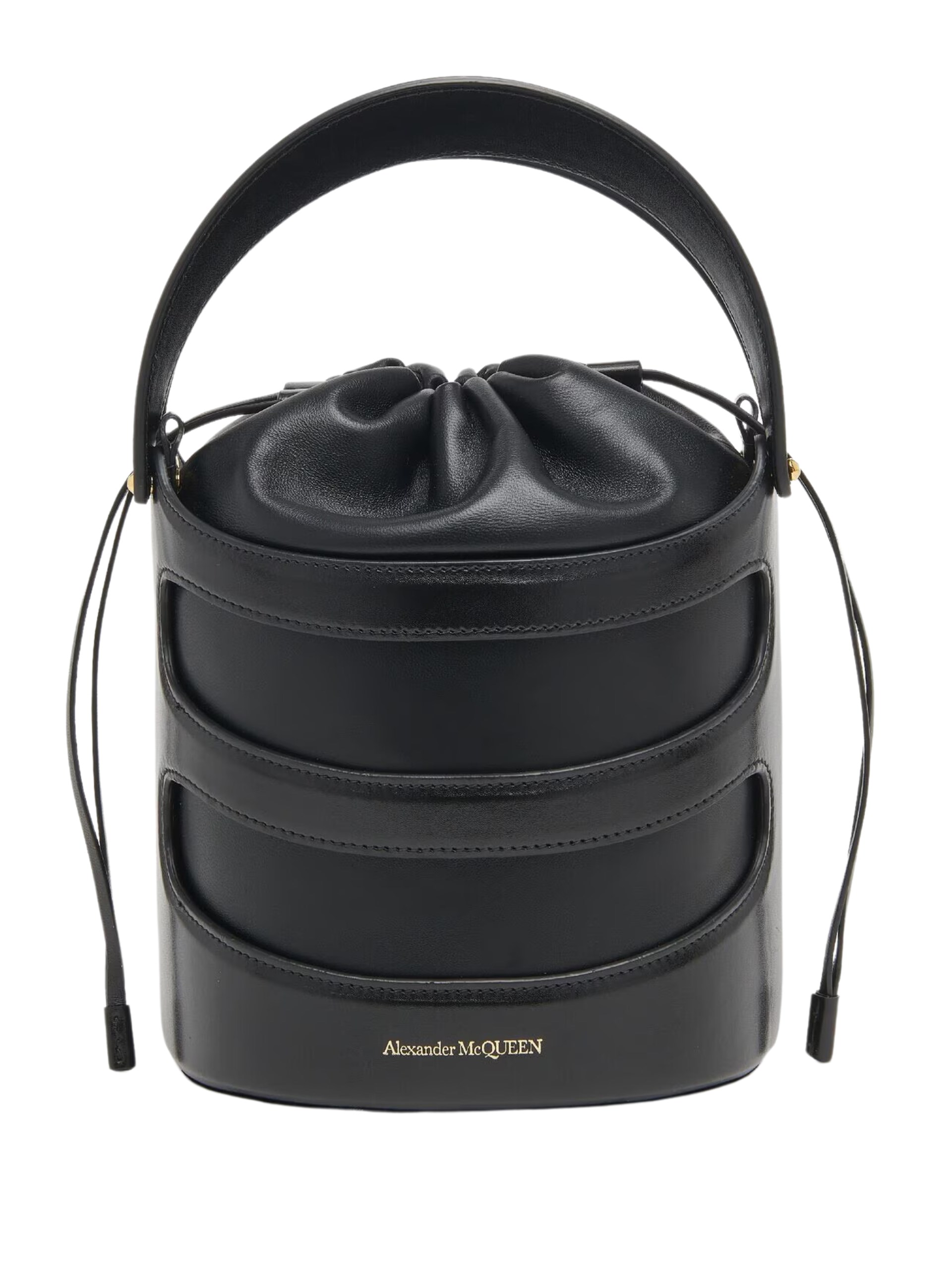 Alexander Mcqueen The Rise Bucket black leather bucket bag