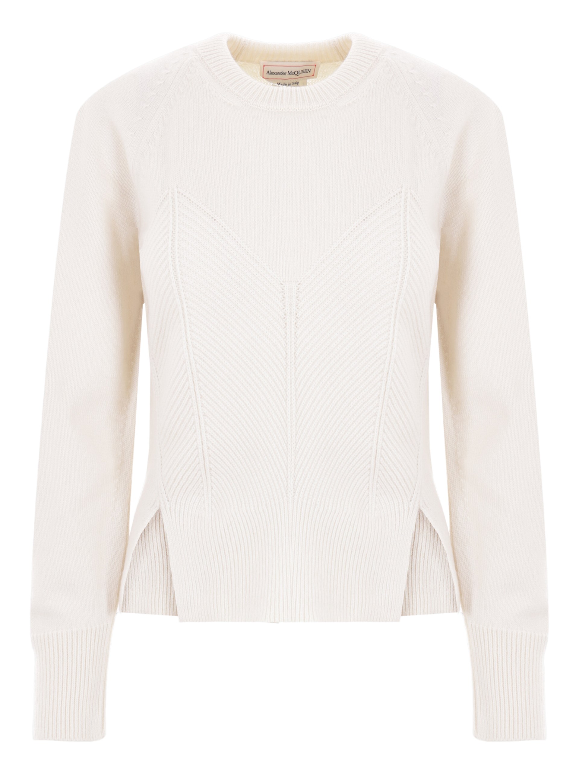 Alexander Mcqueen ivory wool and cashmere sweater