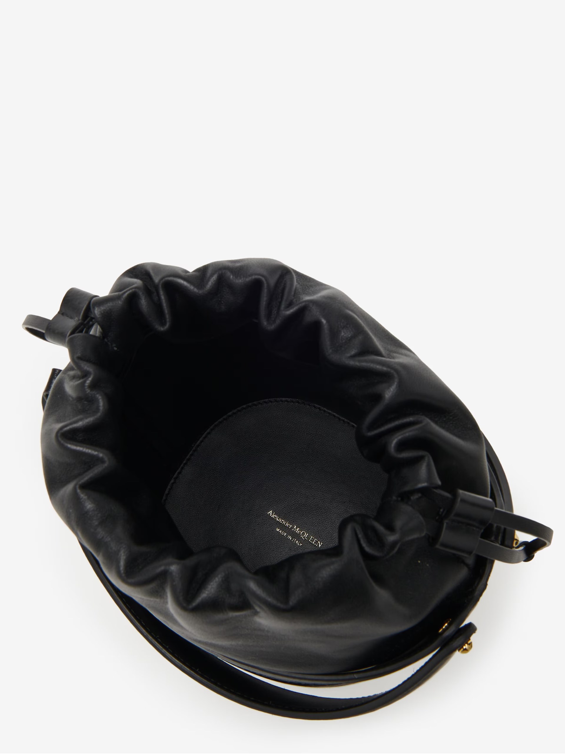 Alexander Mcqueen The Rise Bucket black leather bucket bag