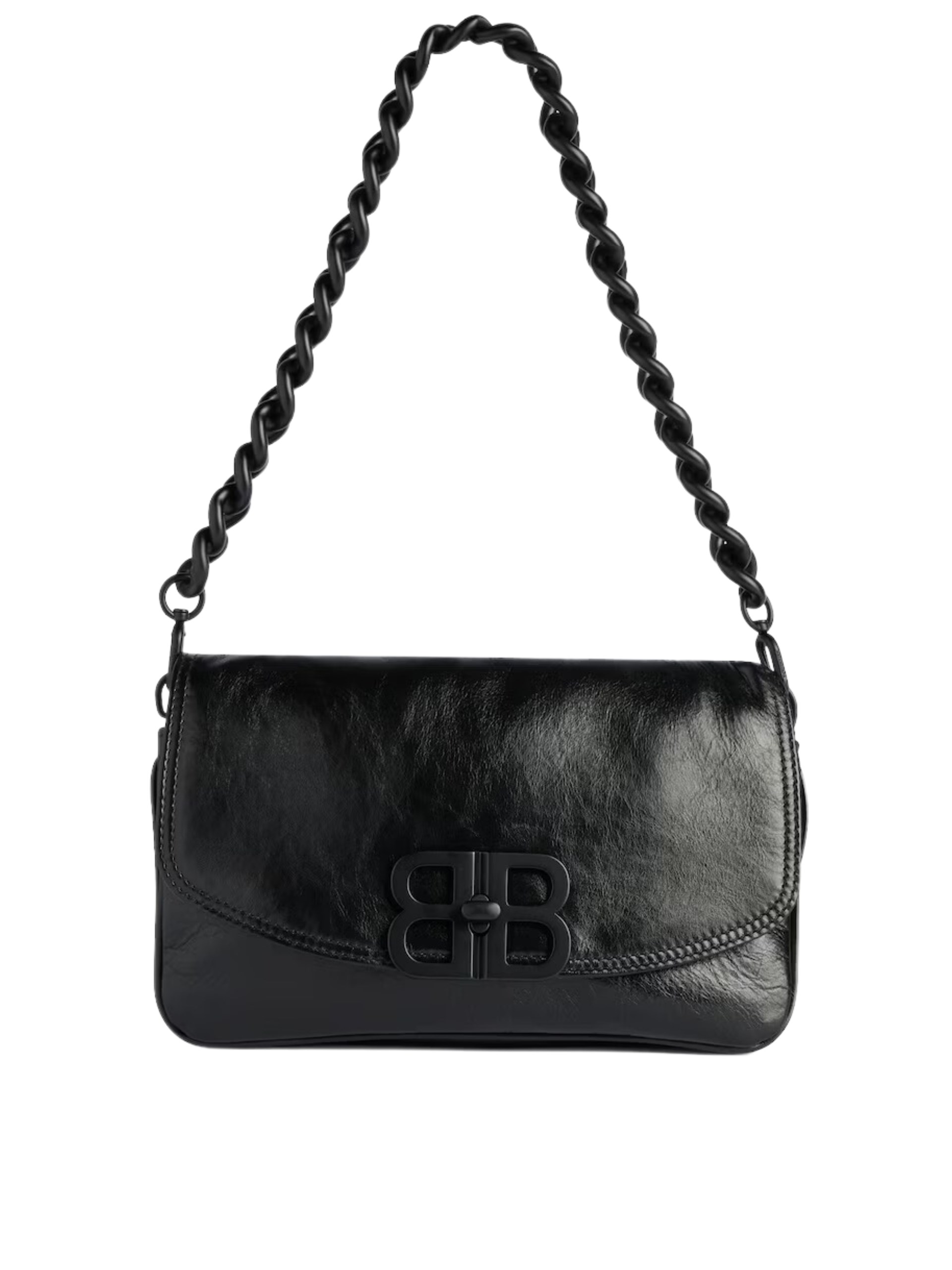 Balenciaga BB Soft Small black bag with matte black hardware