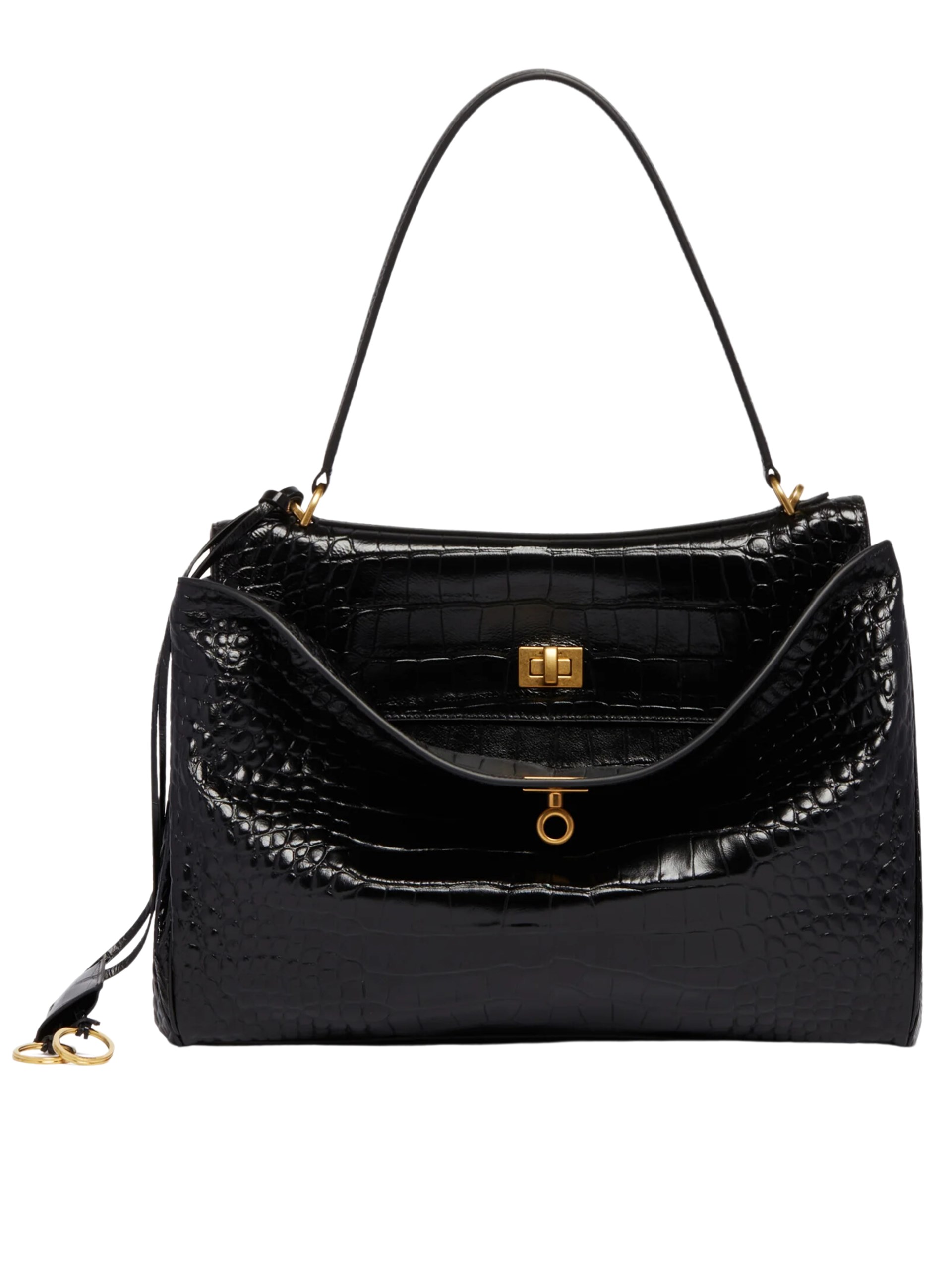 Чорна сумка Balenciaga Rodeo Medium з текстурної шкіри