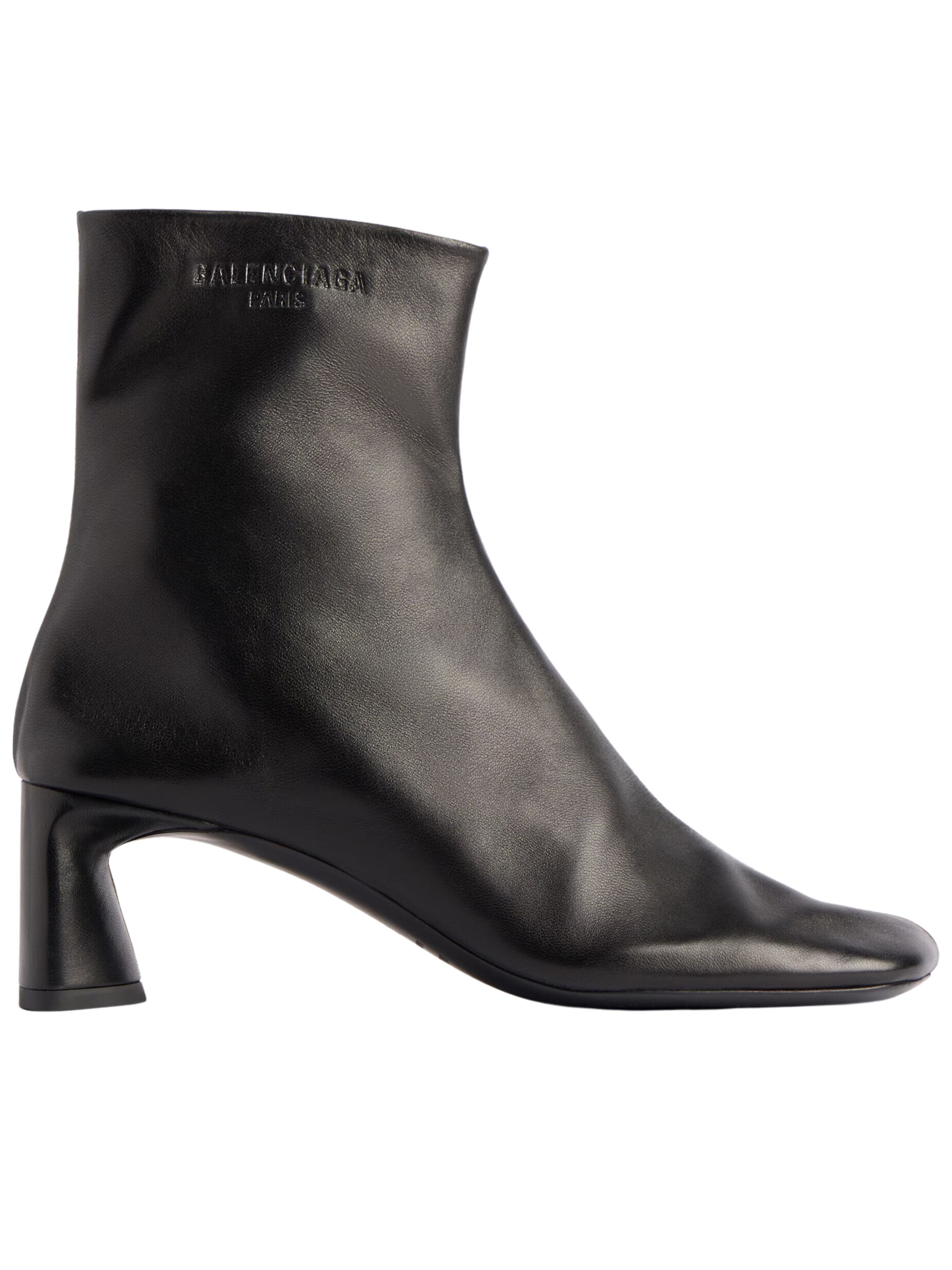 Balenciaga black leather heeled boots