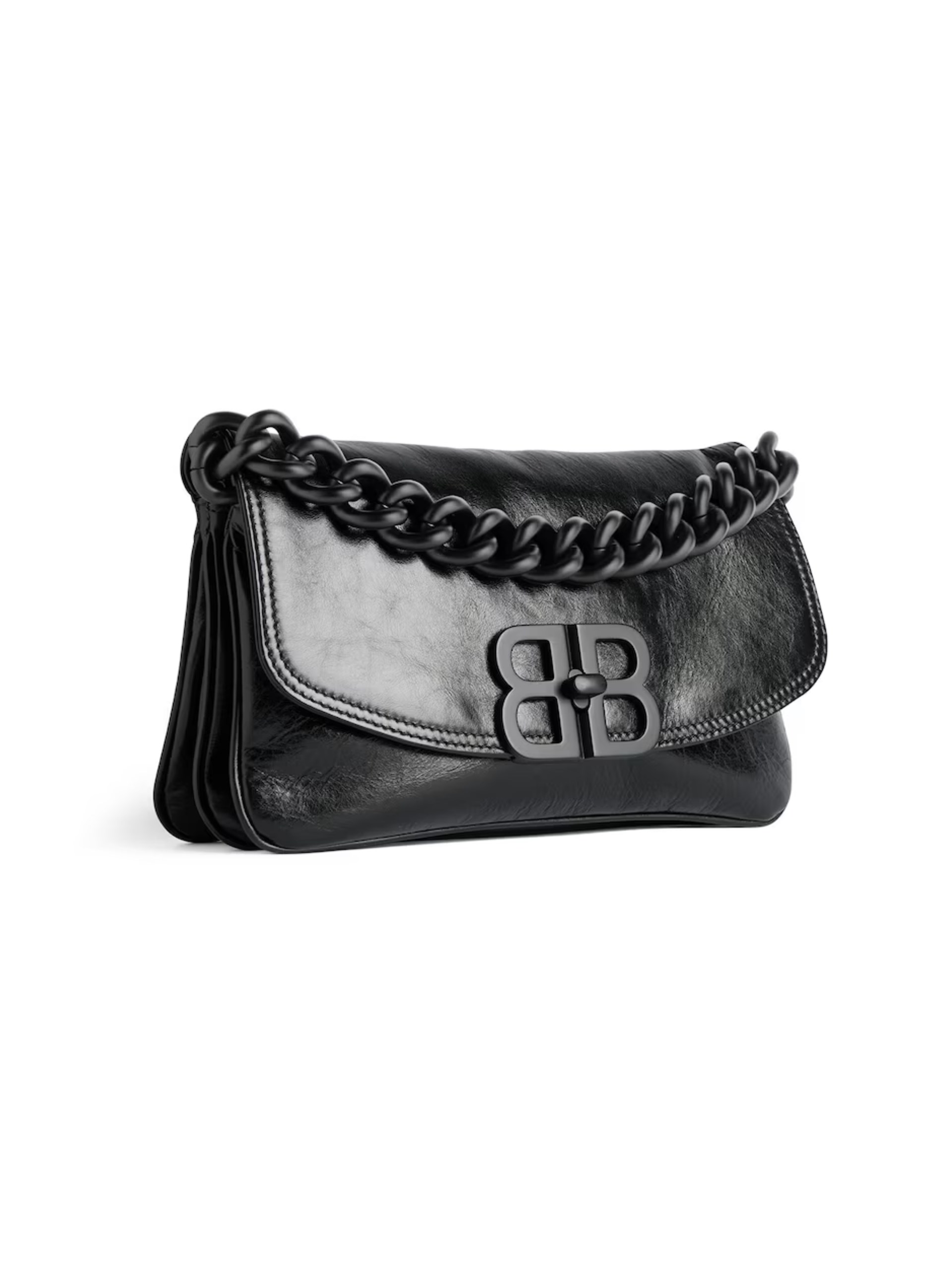 Balenciaga BB Soft Small black bag with matte black hardware